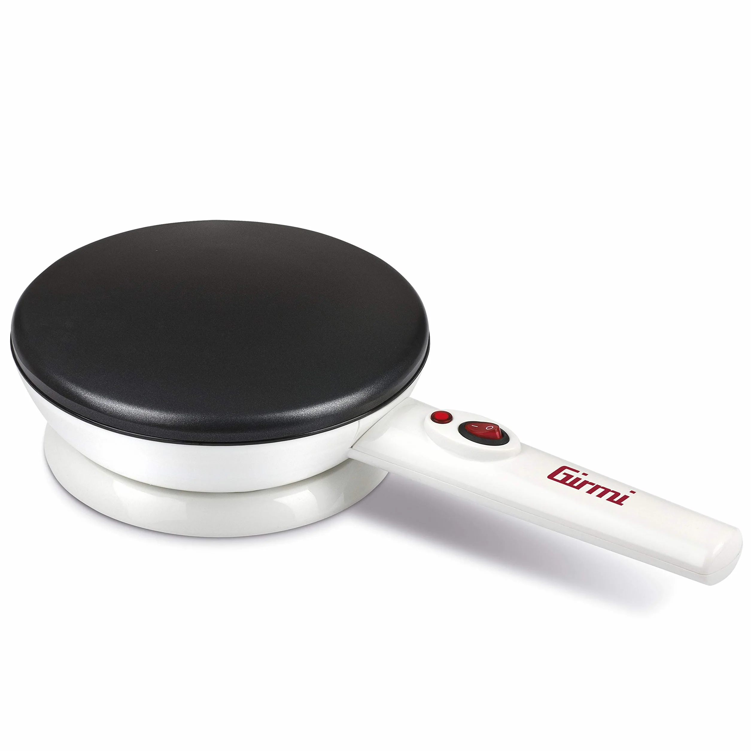 Girmi TS36 Crepiera 800 W, Powłoka Nieprzywierająca, Płyta 20 cm, Obrotowa Podstawa 360°, Biały