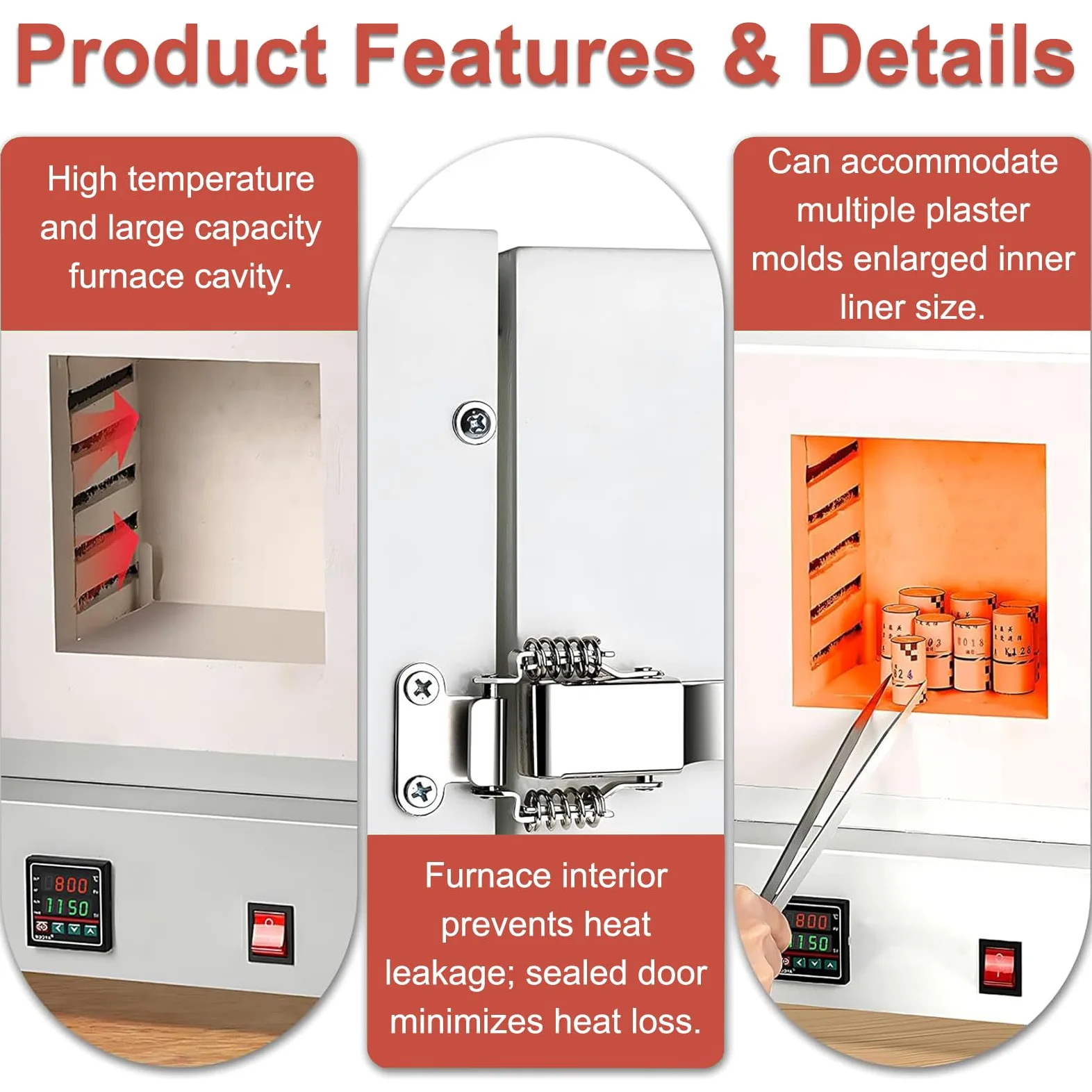 Forno Elettrico per Ceramica a Casa, Forno di Fusione da 2000W, Forni per Ceramica, Forno per Trattamento Termico a 1150℃ con Display Digitale Intelligente per La Creazione di Gioielli