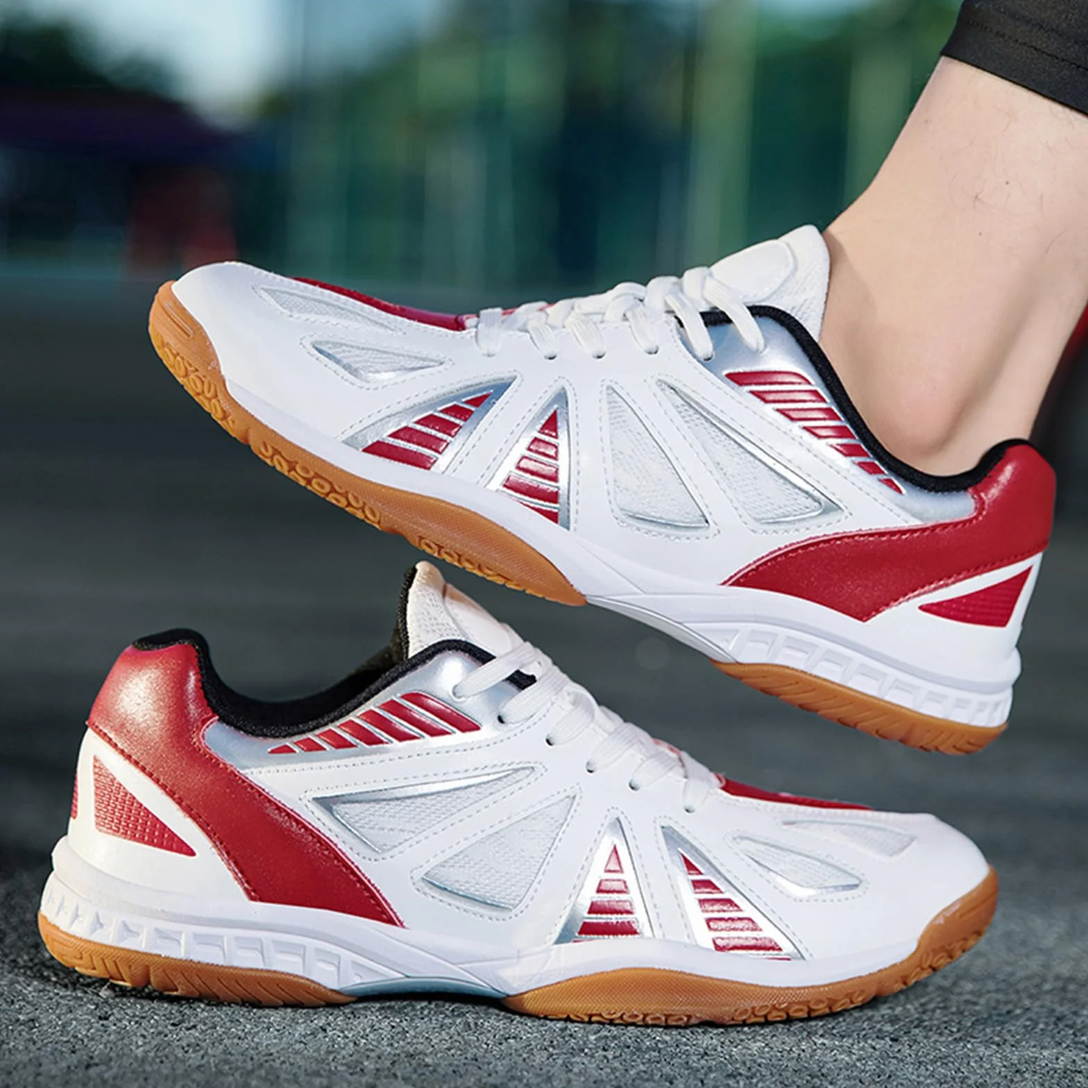 JiuQing Scarpe da Badminton Uomo Donna Leggere Antiscivolo Pallavolo Pickleball Tennis Tavolo Squash