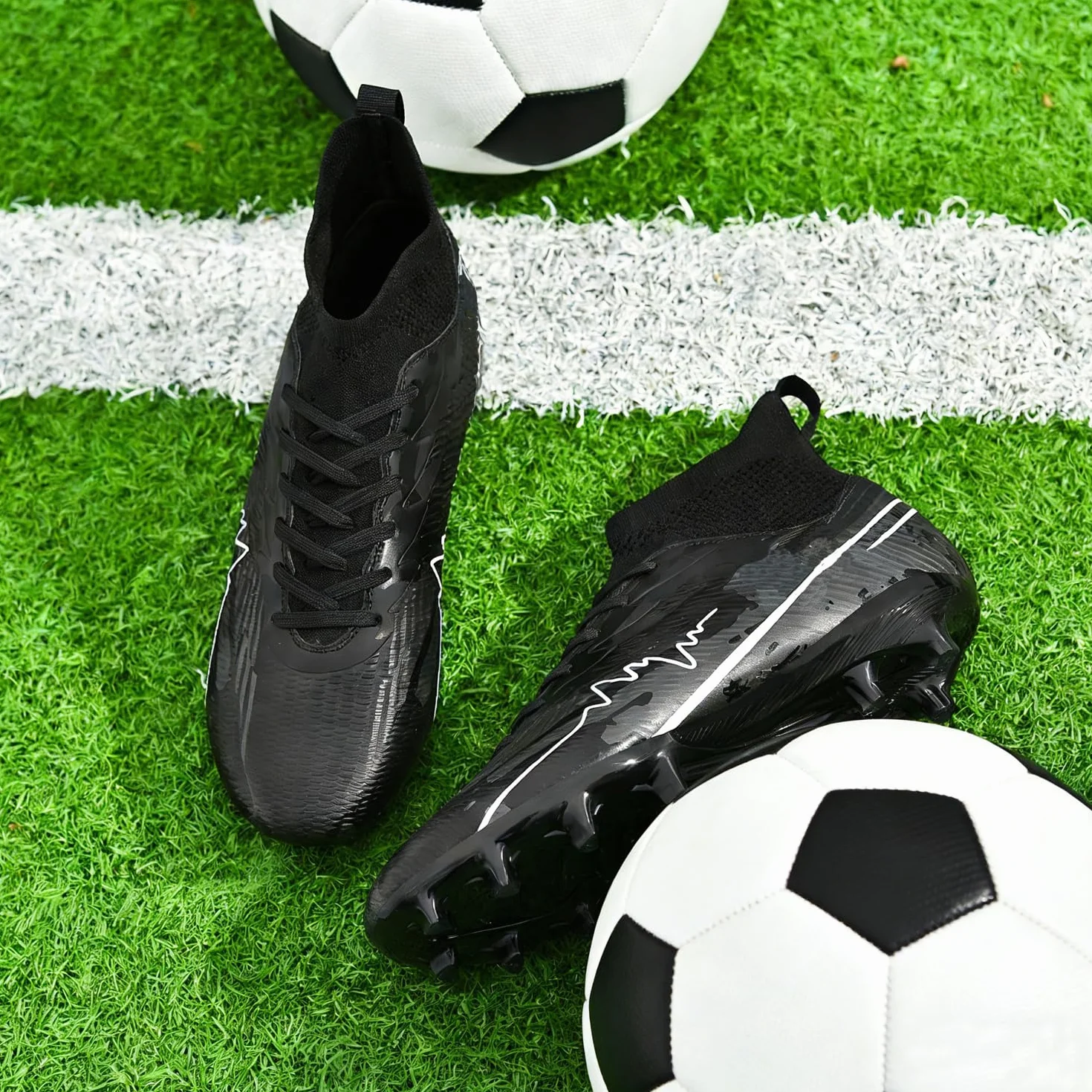 Scarpe da Calcio Uomo All'aperto Sportivo High Top Spikes Tacchetti Teenager Training Scarpe da Calcetto Scarpe Sportivo Unisex