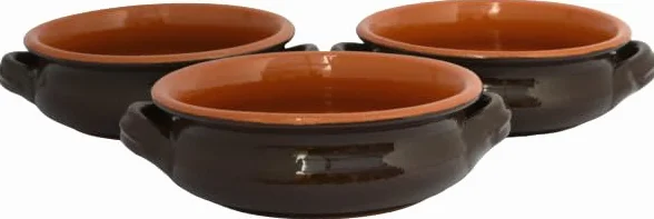 Terrine Terracotta Tegami Senza Coperchio Brunella Zuppiere con Manici 17x17x6 cm Marrone