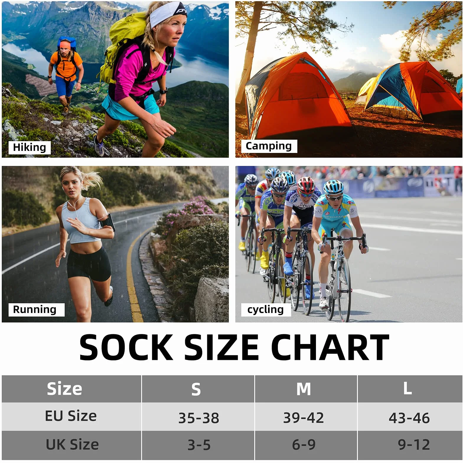 BUDERMMY Calze Uomo Traspiranti Sportive Running Trekking 6 Paia 43-46 39-42