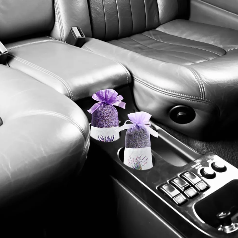 24 Pezzi Sacchetti di Lavanda bustina, Sacchetti Vuoti Viola Garza di Coulisse di Cotone per Lavanda, spezie ed Erbe, Bustine di profumo per il guardaroba, Borsa regalo per aromi per auto (E)