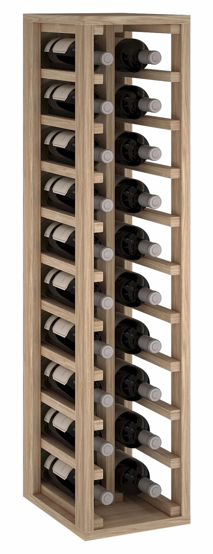 portabottiglie con capacità per 20 Bottiglie, Quercia, 24 x 32 x 105 cm