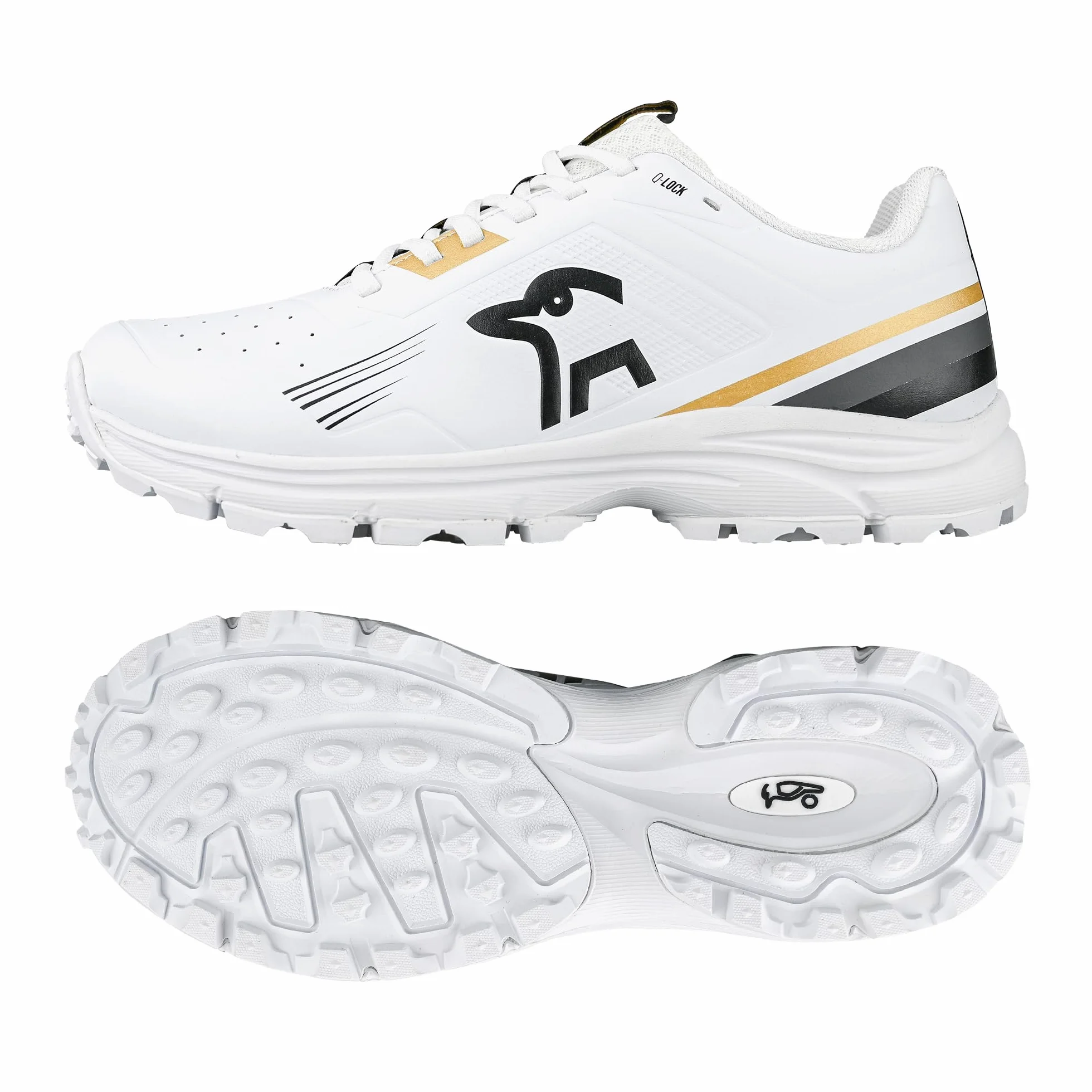 Kookaburra KC 3.0 - Scarpa da Cricket con Suola in Gomma - Oro/Nero - 42
