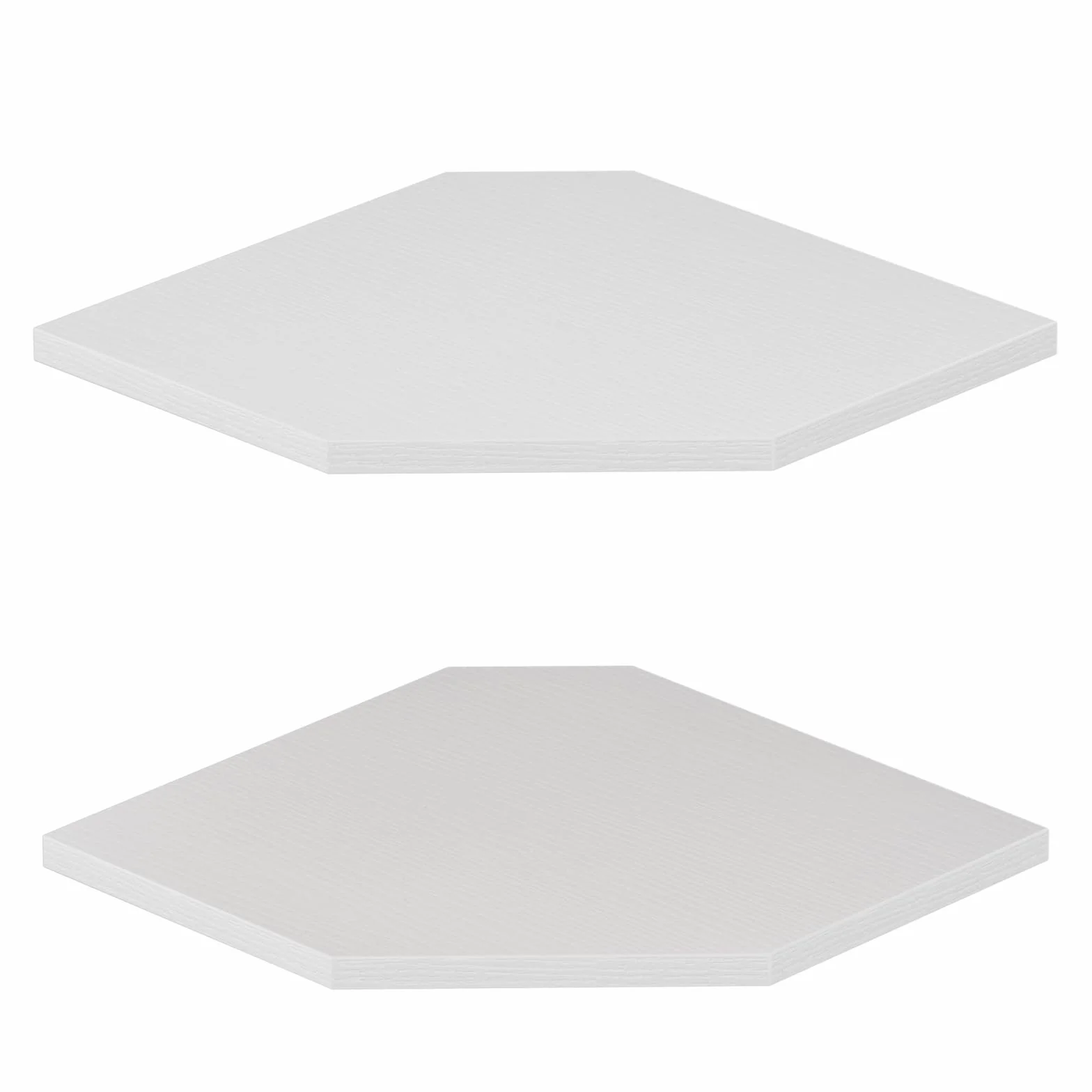 Set di 2 Mensole Angolari da 30 cm, Profondità 33,7 cm, Bianco