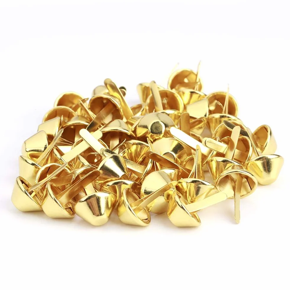 Piedini per Borse, 50 Pezzi di Chiodi Inferiori per Borse, Piedini a Cono Color Oro di 15 mm di Diametro per Rivetti per Borse, Artigianato In Pelle