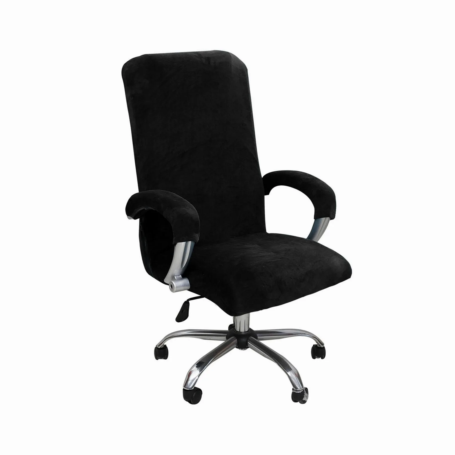 Coprisedia da ufficio in velluto di alta qualità, antiscivolo, elastico, per sedie da scrivania, elegante, bianco e nero, per sedie grandi