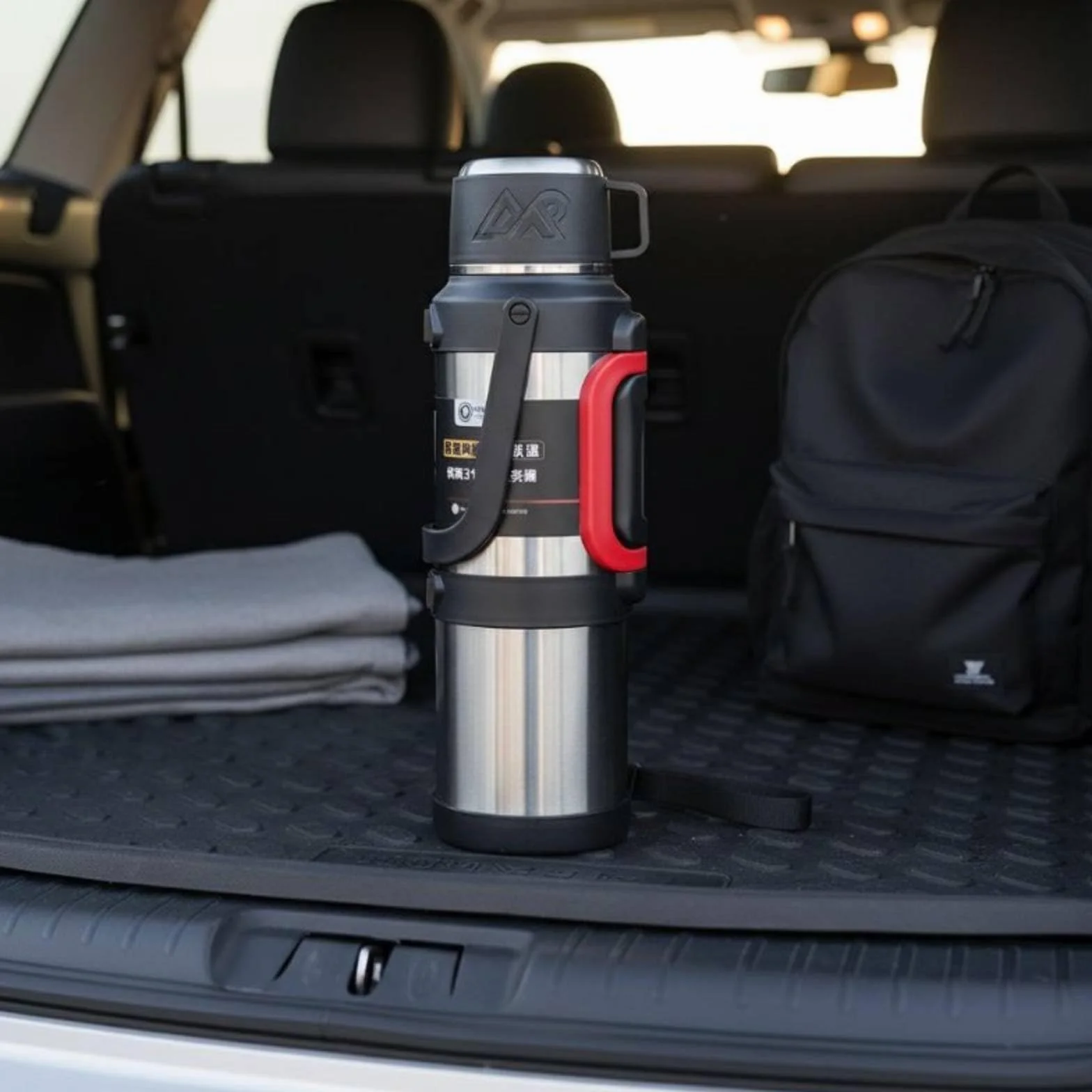 Borraccia Termica Inox 316 con Contenitore Sottovuoto Bottiglia Isolante Caraffa da Viaggio con Coperchio Tazza E Filtro Tè Adatta a Campeggio Gite, Verde Militare, 3200ml