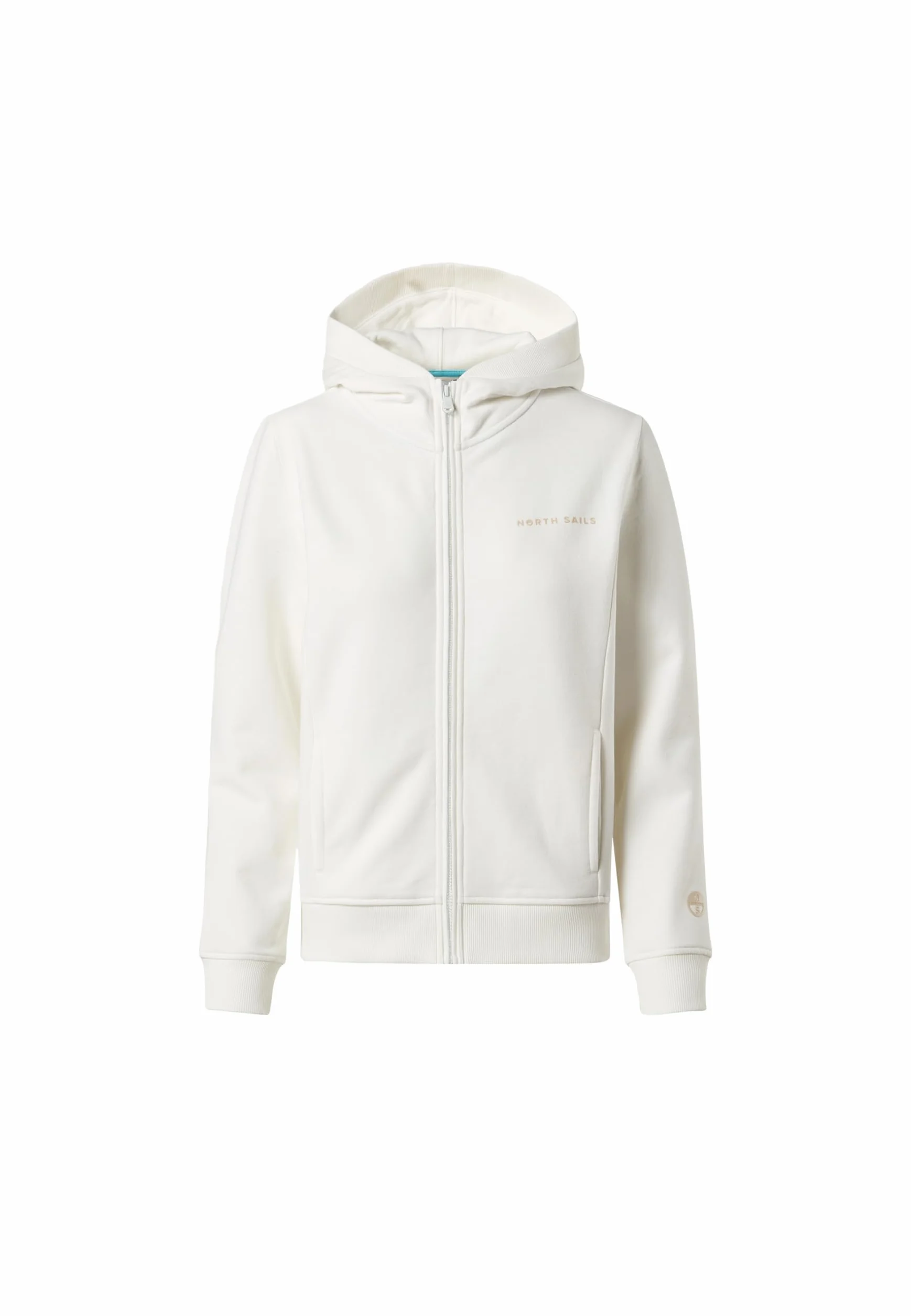 NORTH SAILS Felpa Hoodie Donna in Cotone con Zip e Logo Tono su Tono