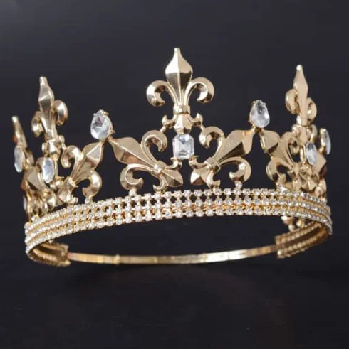 Korona Royal King Corona Metallowa Diadem Książęcy Okrągły Na Święta Ślub Bal Konkurs Urodziny Fotografia