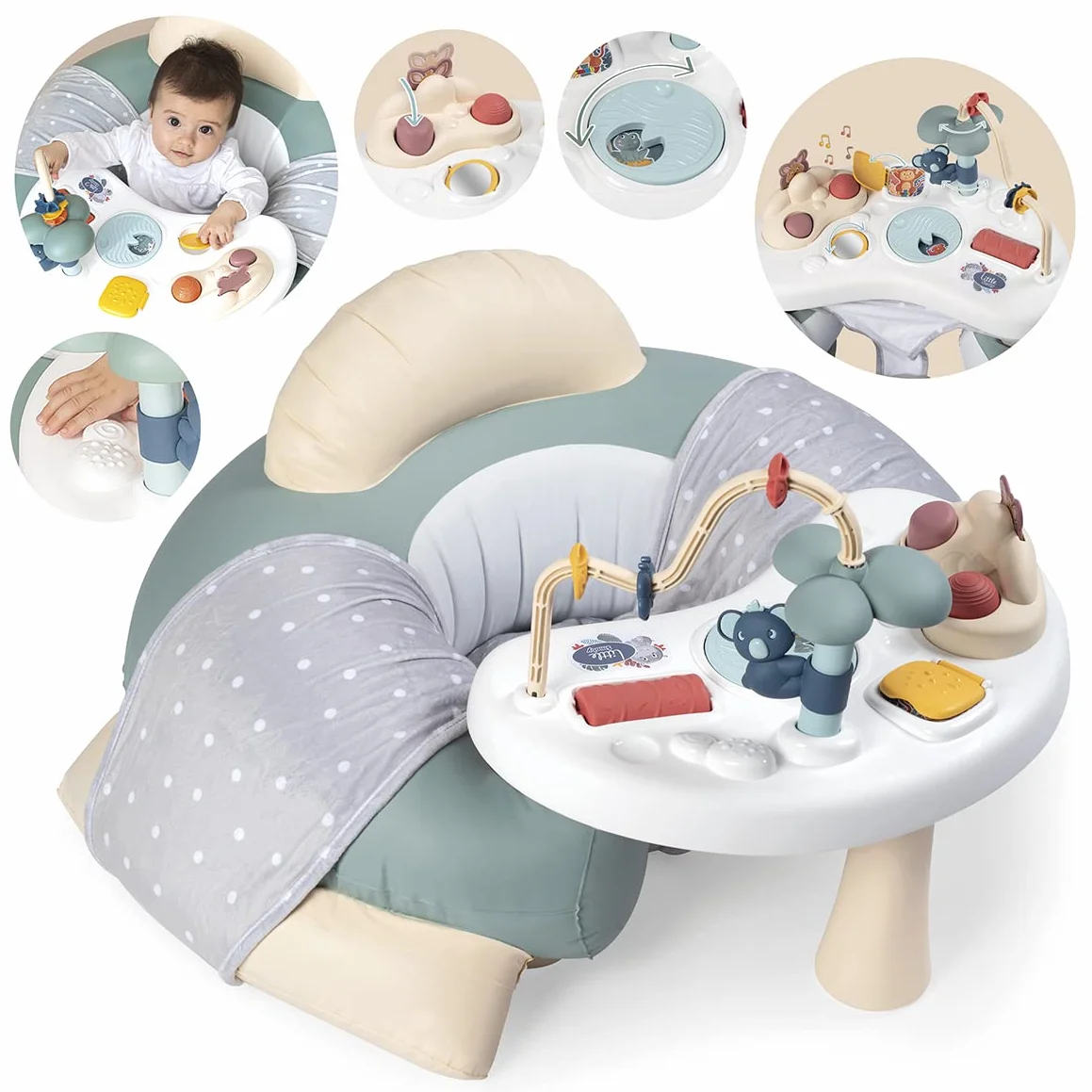 Smoby Little Smoby Poltrona Attività, 7600140103, +6 Mesi, per Iniziare a Stare Seduti Divertendosi, Tavolino Attività