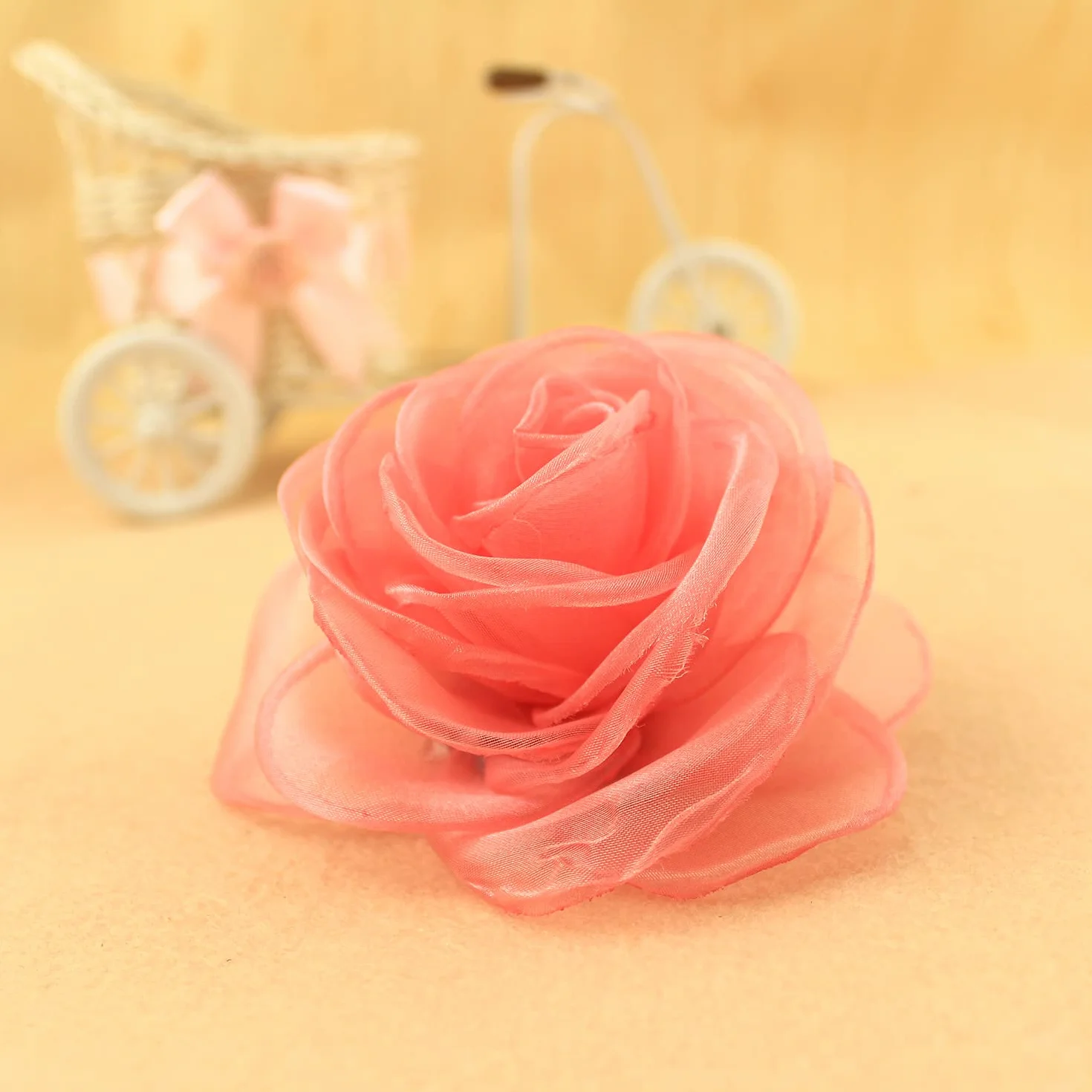 Mecool fermaglio per capelli da donna rosa seta base metal XOTW05C12