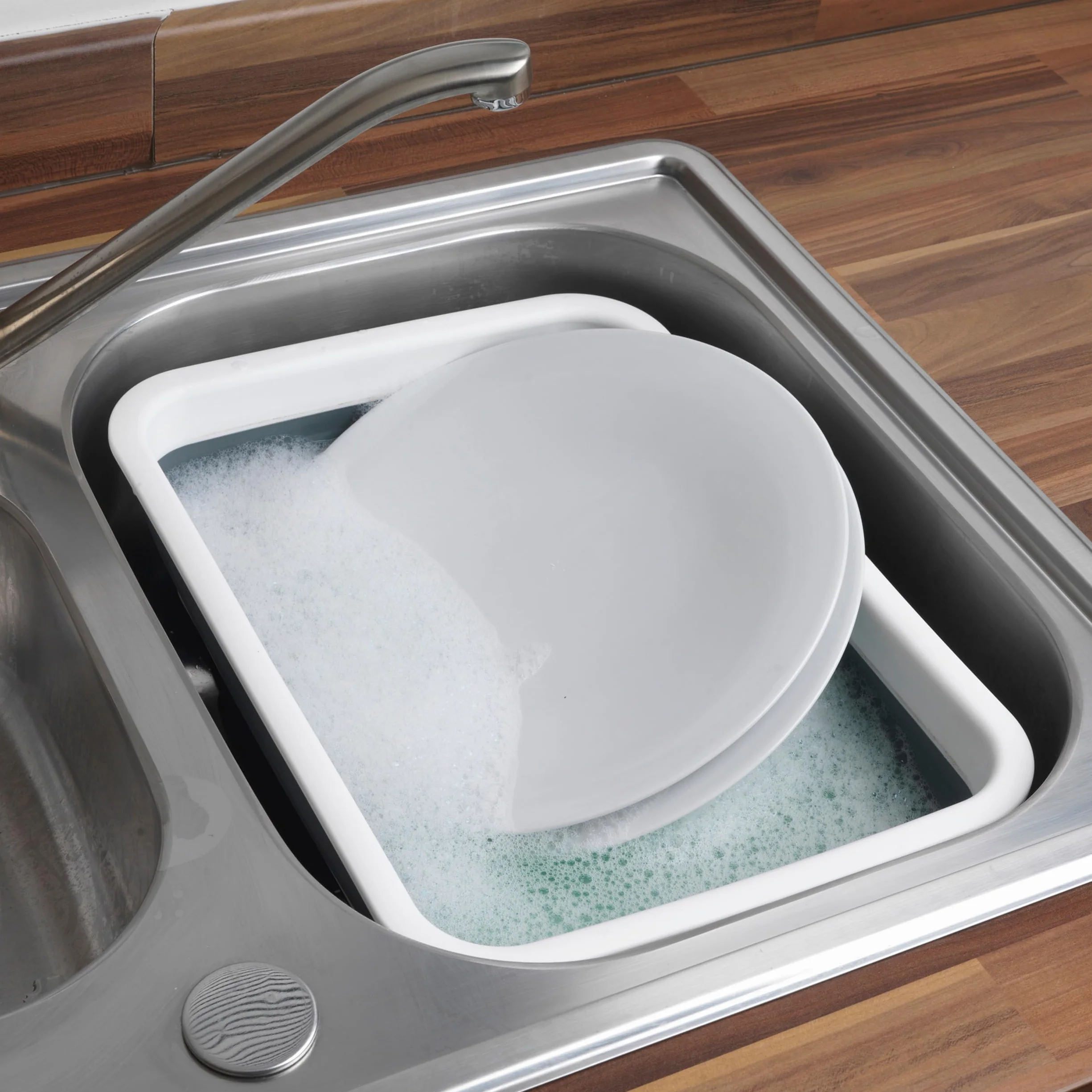Beldray LA030191GRY vaschetta rettangolare pieghevole per il lavaggio della cucina, vassoio per ripostiglio compatto, roulotte/campeggio, Easy Store, Grigio
