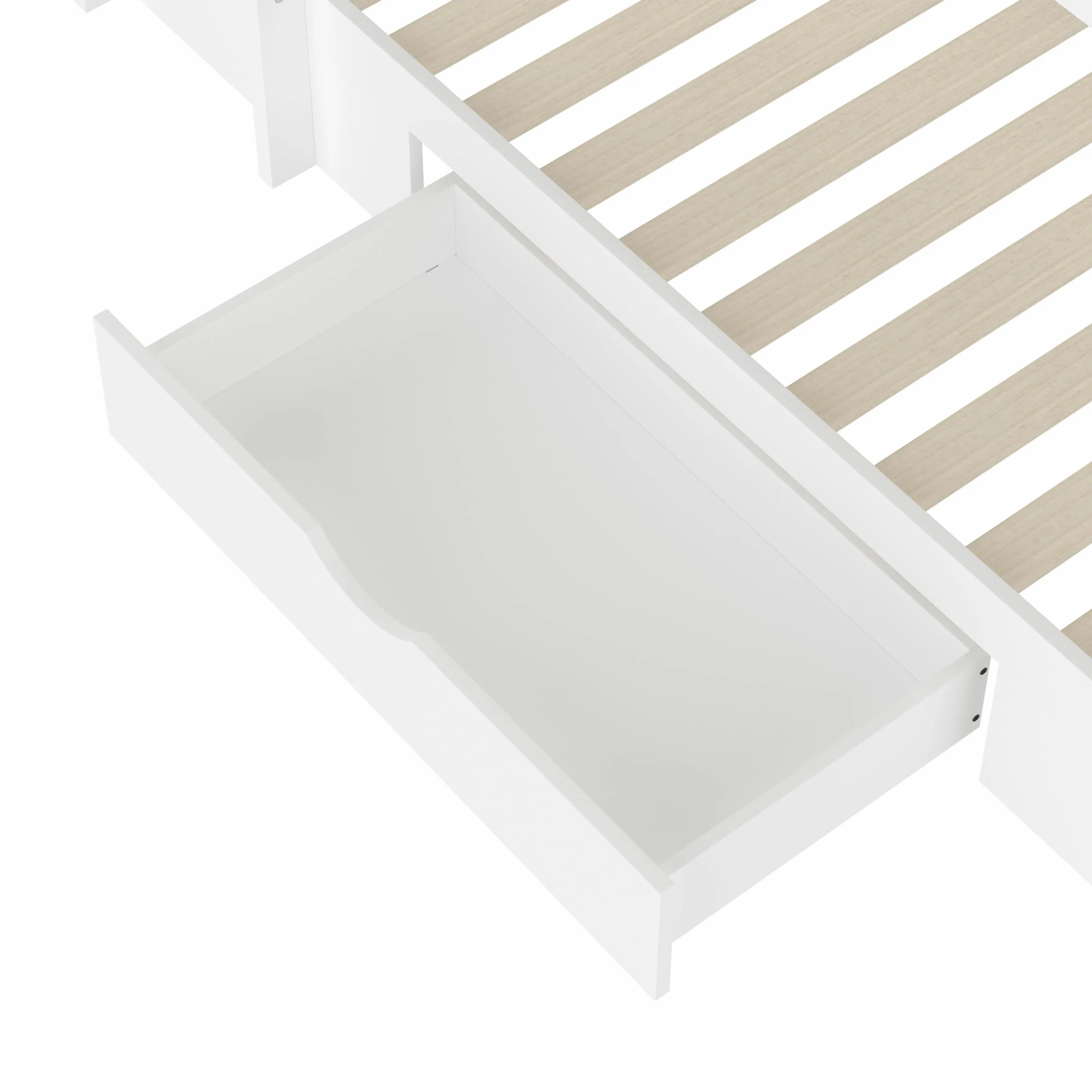 Moimhear Letto singolo, 90 x 200 cm, letti a castello, letti a castello, con cassetti, con vano portaoggetti (bianco)