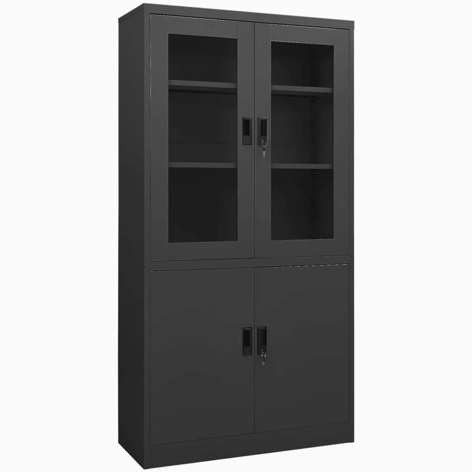 Armadio per Ufficio Antracite 90x40x180 cm in Acciaio,Armadi Archivio,Armadio per Ufficio,Mobile Ufficio-335949