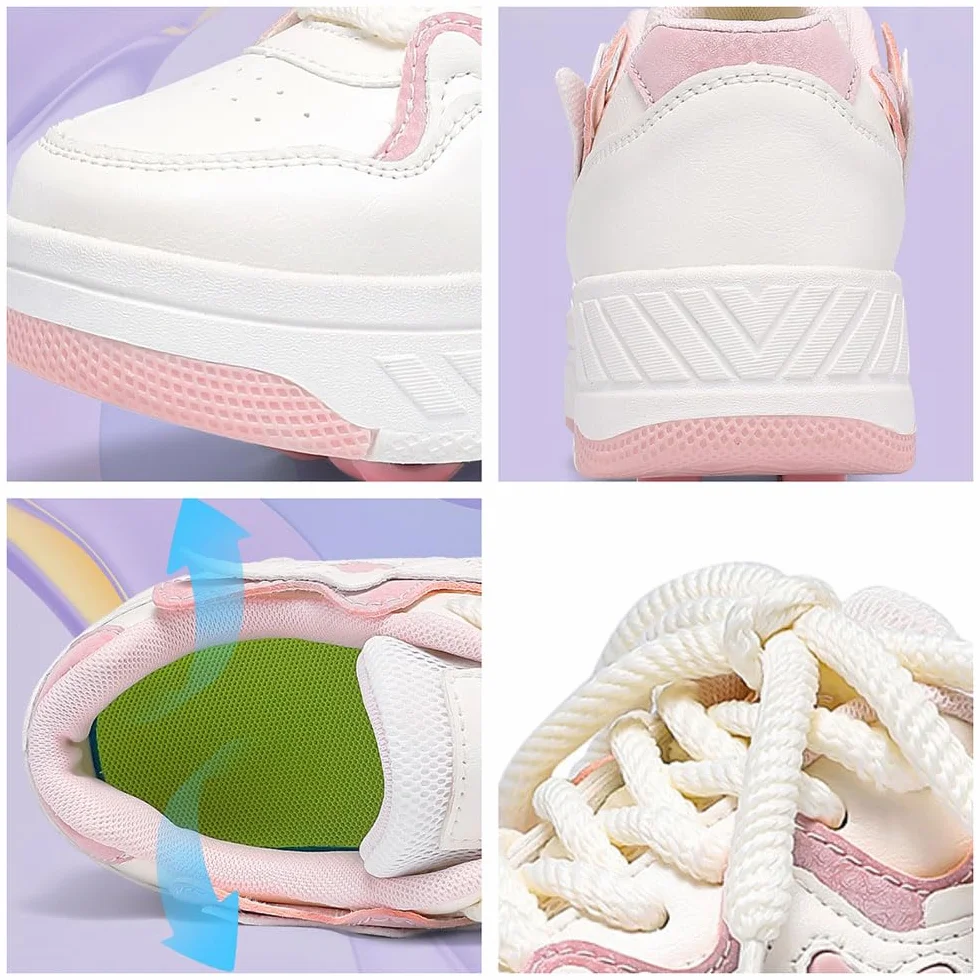 ENEN Scarpe da Skateboard 4 Ruote Bambina Bambino Sneakers Outdoor Multisport