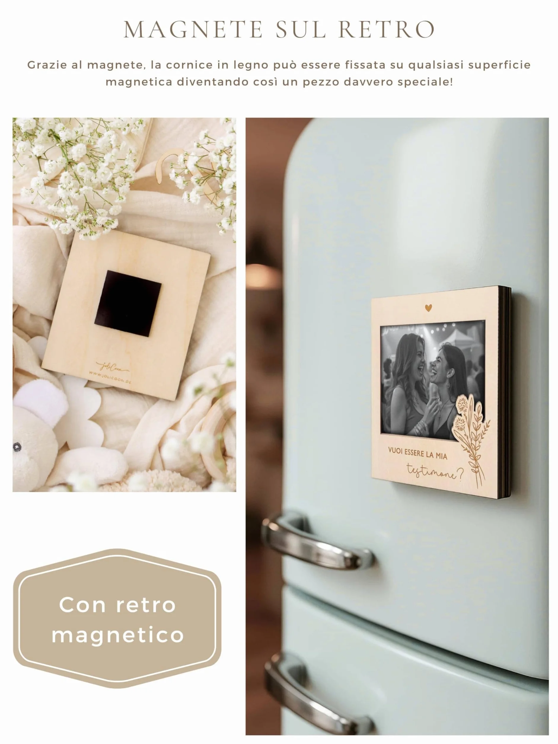 Cornice in legno magnetico per foto Joli Coon - Vuoi essere la mia testimone