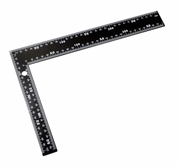 RIGHELLO A SQUADRA SQUADRATRICE AD ANGOLO 90° IN ALLUMINIO 300 mm DOPPIA MISURAZIONE