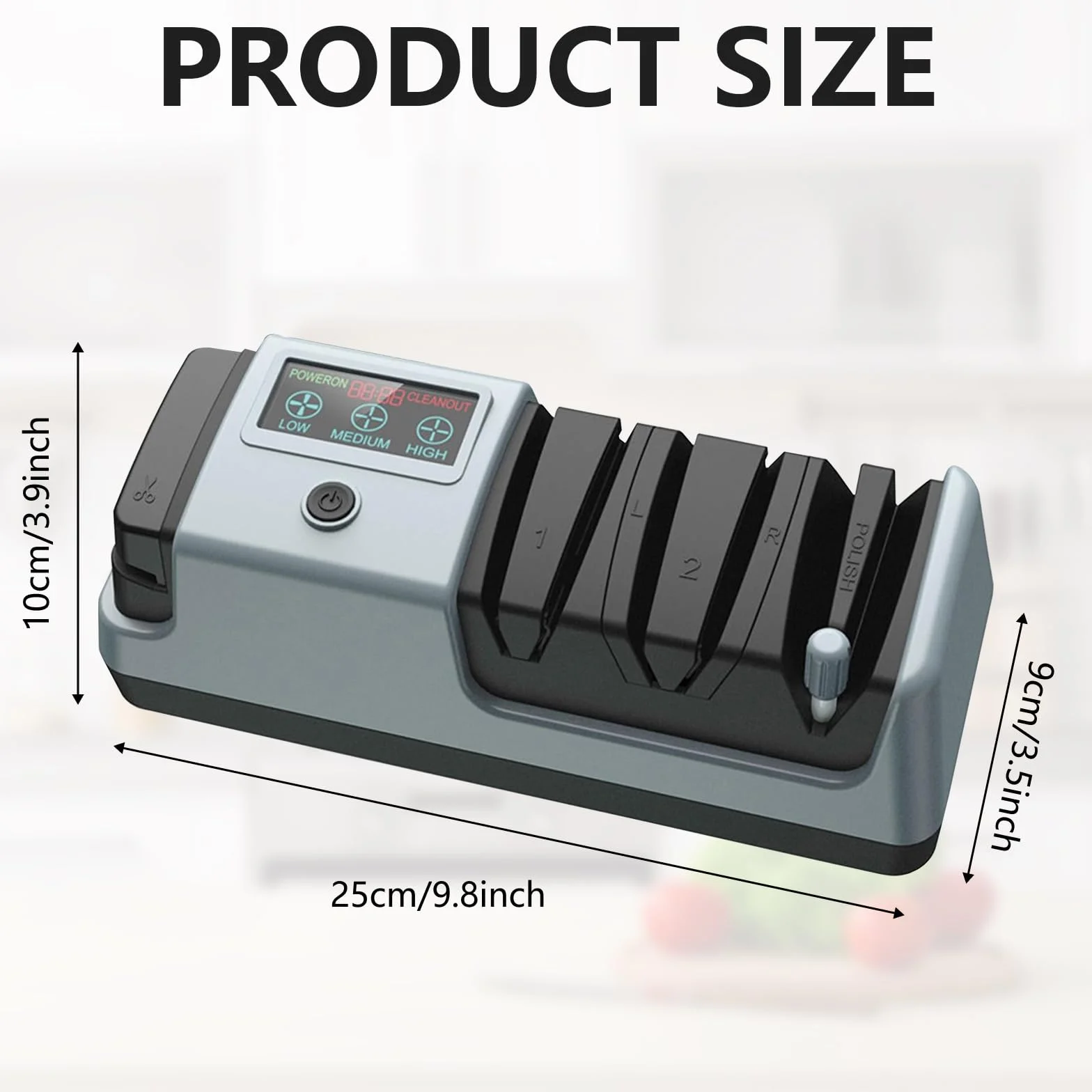 Affilacoltelli Elettrico Professionale Diamantato con Display LCD, Sistema di Affilatura a 3 Stadi con Guida Angolare