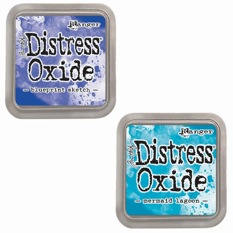 Kit di 12 inchiostri per fusione di pigmenti e tintura con tampone in feltro | finitura effetto opaco | Distress Oxide de Ranger - progettati da Tim Holtz | Kit numero 3 | Dimensioni circa 7,6 x 7,6