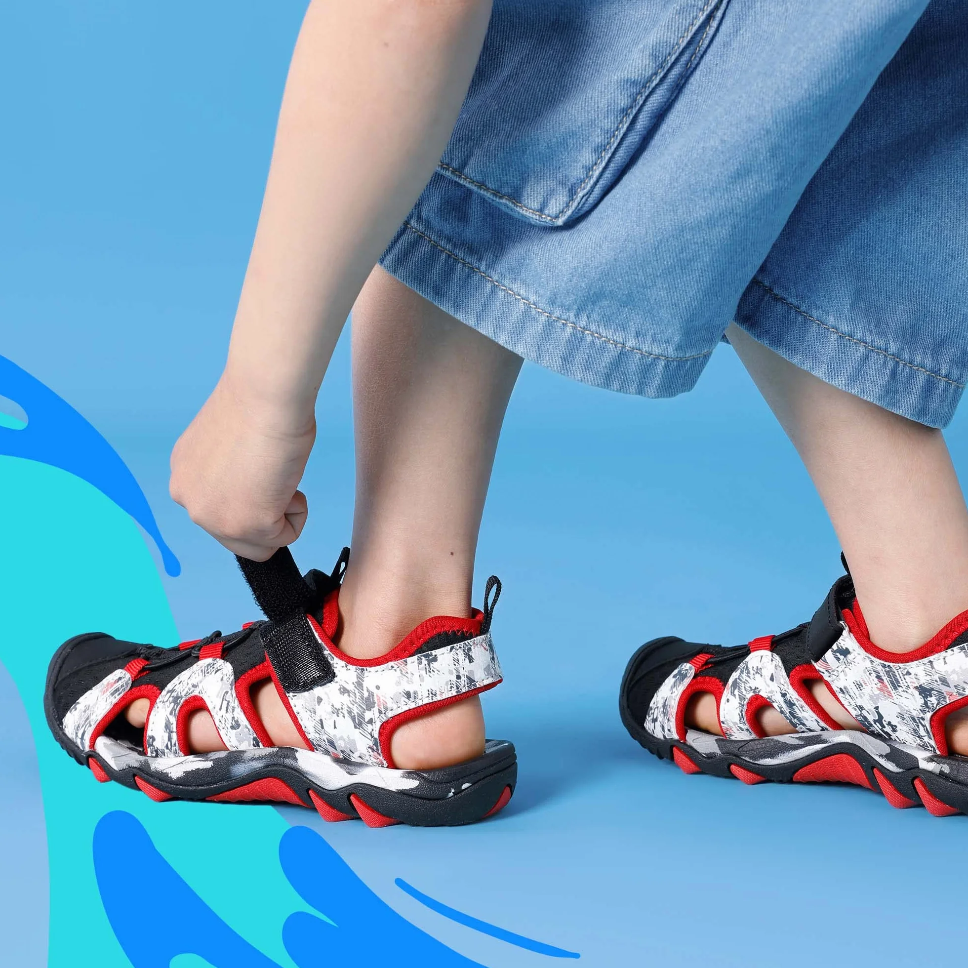 DREAM PAIRS Sandali Sportivi Estivi per Bambini e Ragazzi - Scarpe da Trekking Esterno con Punta Chiusa