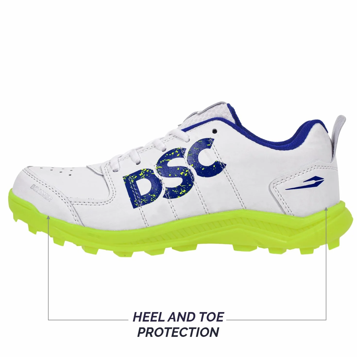 DSC Men's Beamer Cricket ShoesDSC Beamer Cricket Shoes Size 8 UK (Fluro Yellow-White), Beamer-Fluro Yellow-White-8