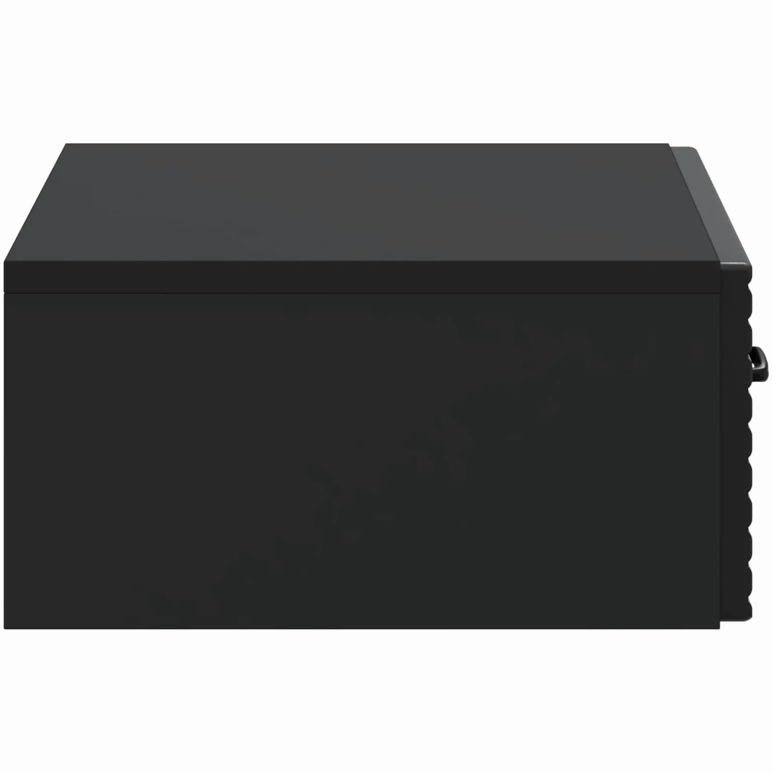 Tavolino da parete in legno nero, 59 x 34,5 x 17 cm, con cassetto, per soggiorno, corridoio, ufficio, versatile come ripiano e organizer