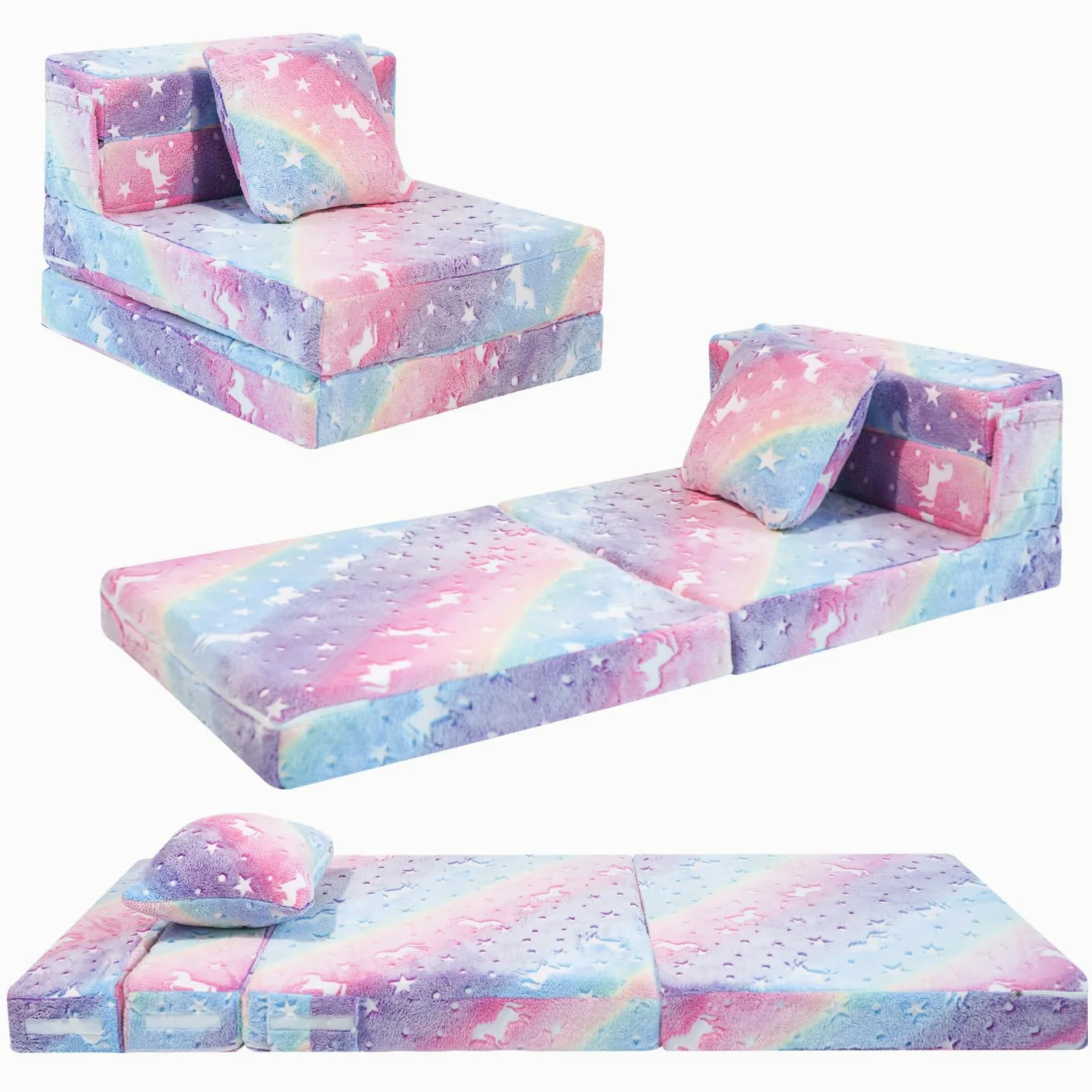 MeMoreCool Divanetto Bambini, Materasso Pieghevole, Divano, Materasso Futon Sedia Letto a Z
