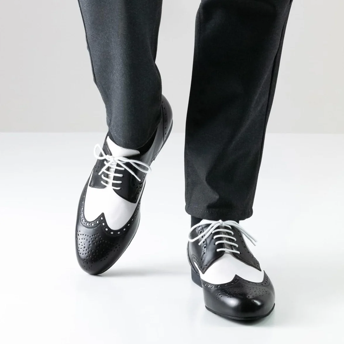 Werner Kern Uomini Scarpe da Ballo 28023 Pelle Nero Scamosciata Grigio 2 cm