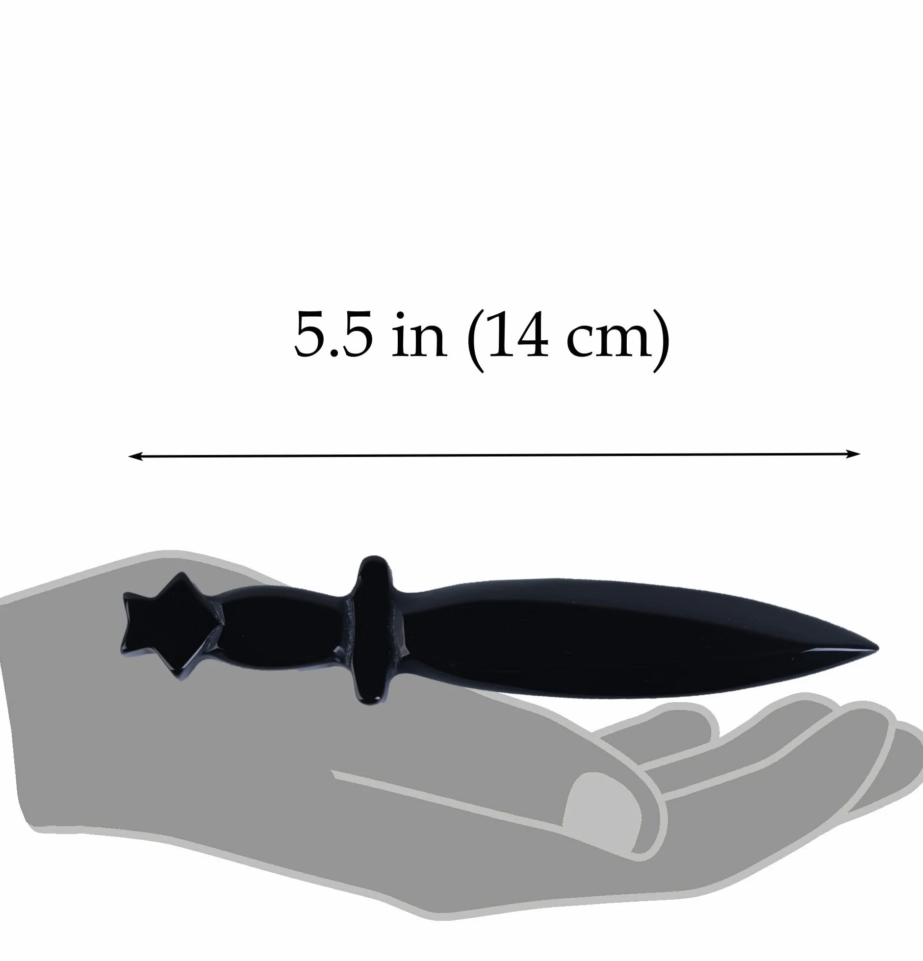 Set Wicca con Athame in Ossidiana e Calice in Ottone, Pentacolo con Gemma Nera, Forniture e Strumenti Wiccan per Altare (Athame e Calice)