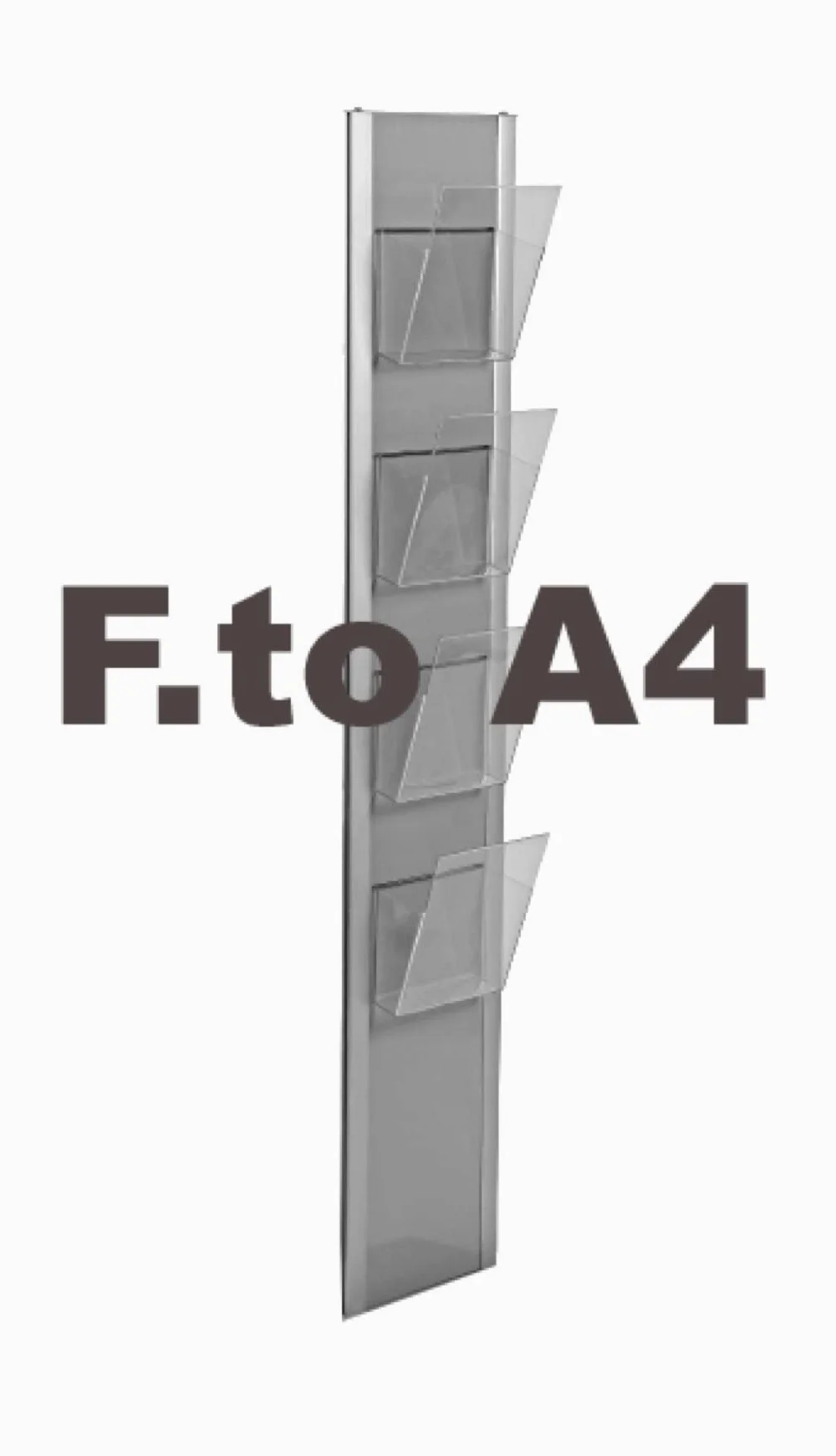 PORTA DEPLIANT FORMATO FOGLIO A4 DA PARETE MURO ESPOSITORE PUBBLICITARIO META003