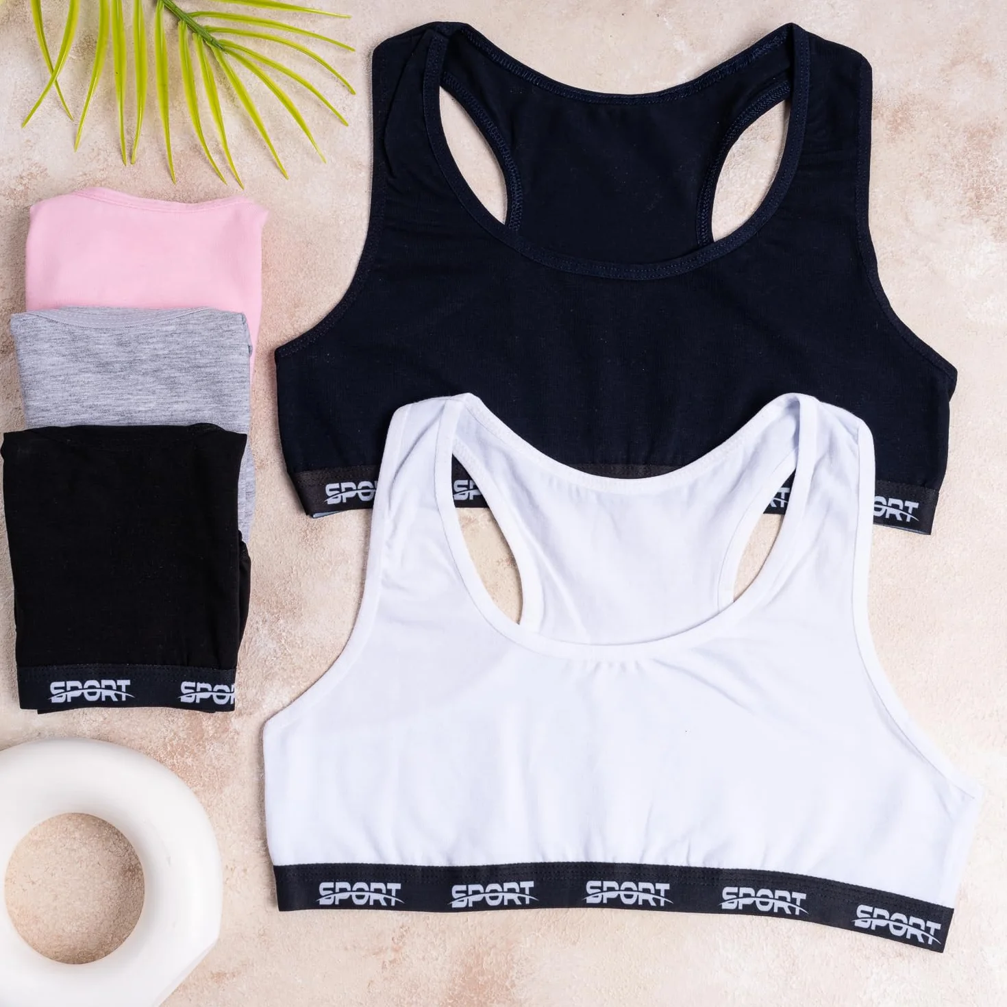 LOREZA Reggiseno Bambina Allenamento Sportivo Cotone