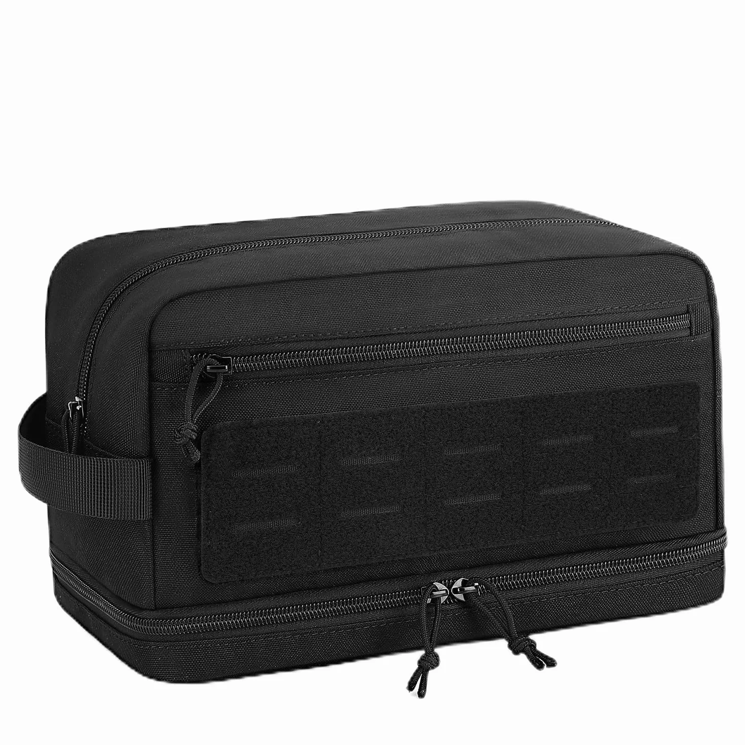 ETRONIK Beauty Case Uomo,Tactico Beauty Case da Viaggio con MOLLE, Impermeabile Borsa Toilette con Tasca Bagnata per Doccia e Palestra,Kit da Barba Appendibile per Toeletta, Nero