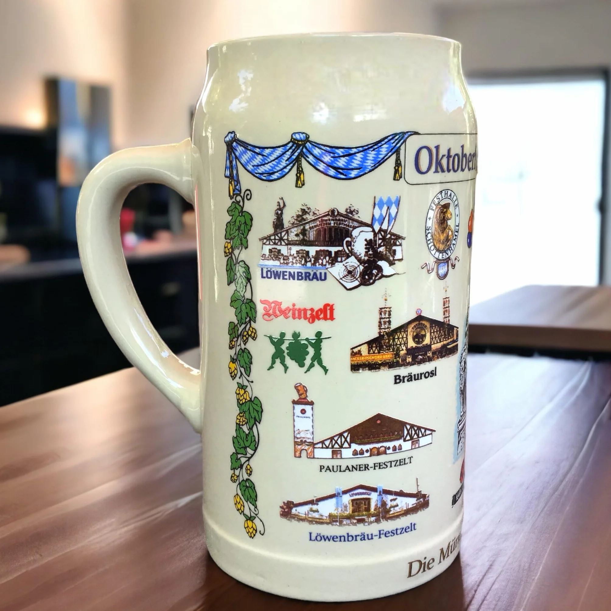 Boccale da collezione originale Oktoberfest 2002 Wiesn Wirtekrug in edizione limitata