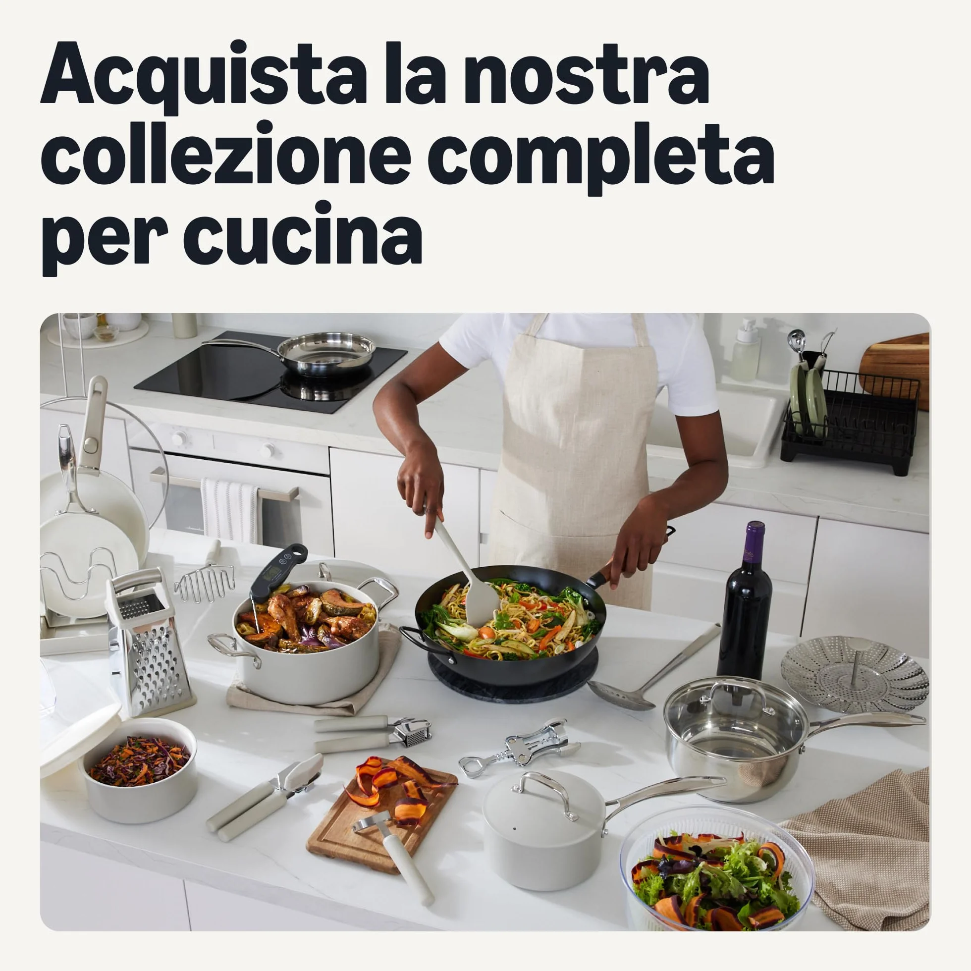 Amazon Basics Pentole in Acciaio Inox Set 5 Pezzi per Tutti i Piani Cottura