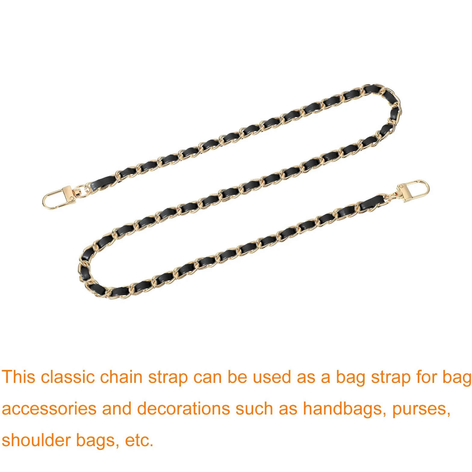 Catena per borsa 80 cm con fibbie QUARKZMAN nero d'oro