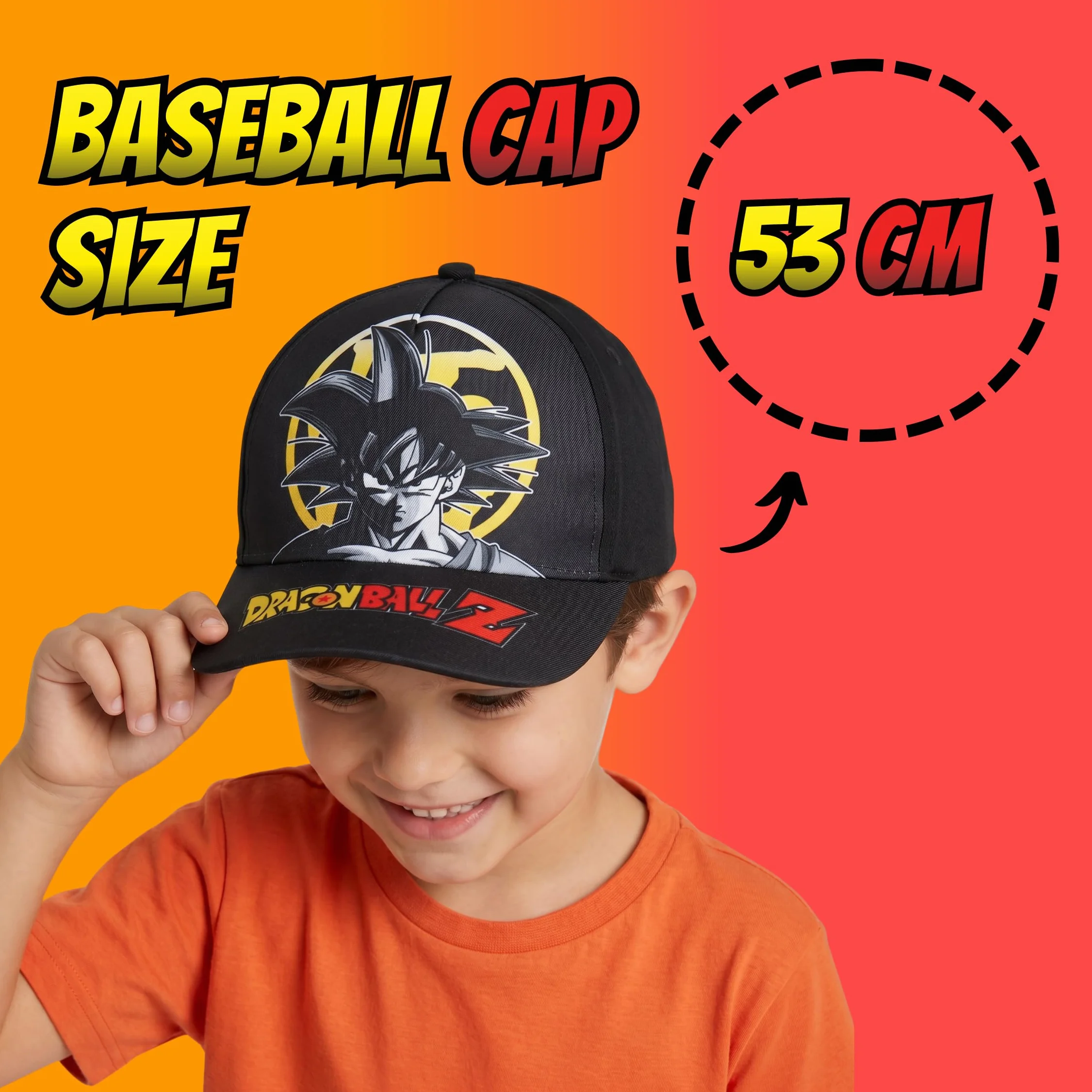 Cappello Dragon Ball Z Goku Baseball Berretto Estivo Ragazzo Nero