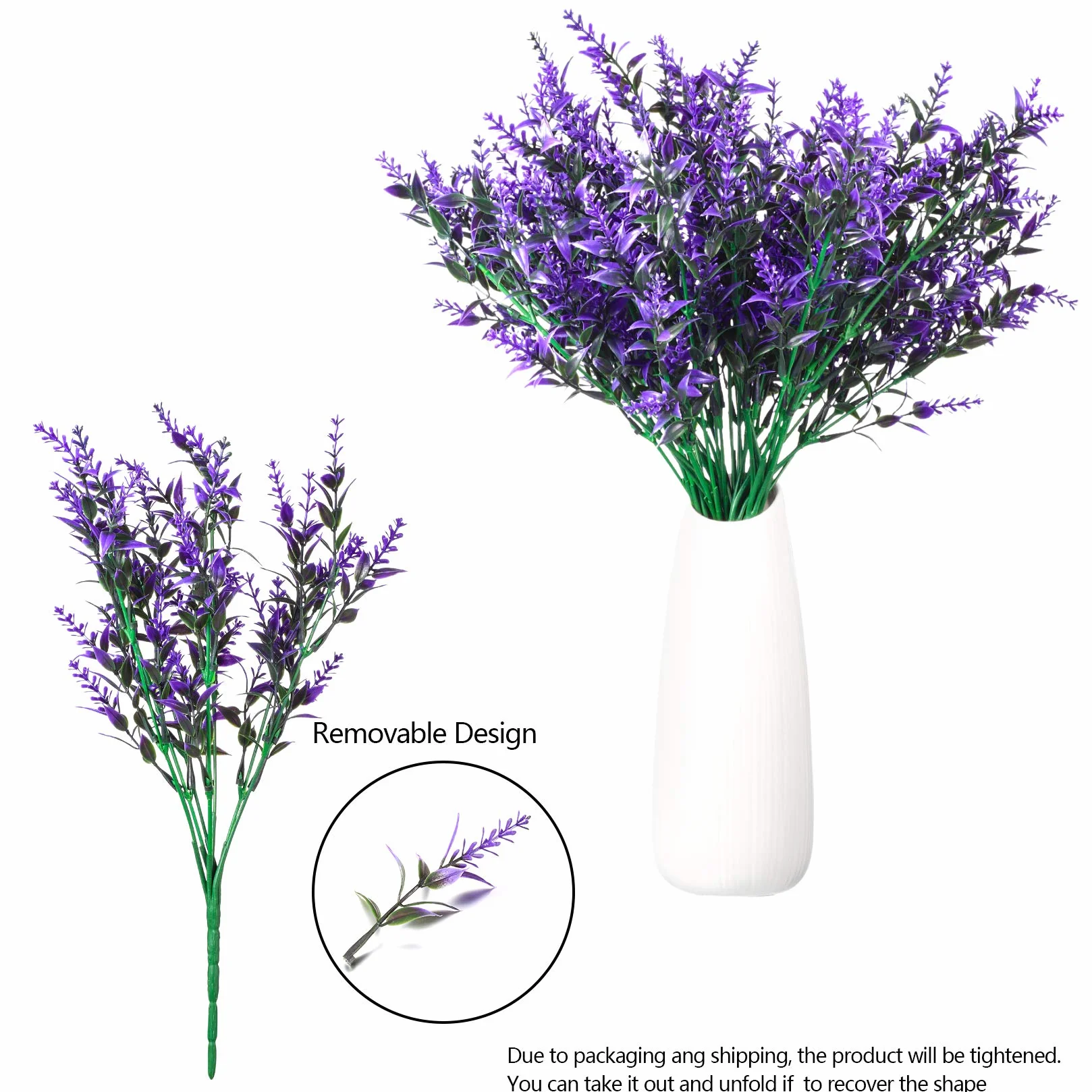 Lavanda Artificiale 9 Pezzi, Bouquet Fiori Finti per Decorazioni Cimitero, Pianta Finta