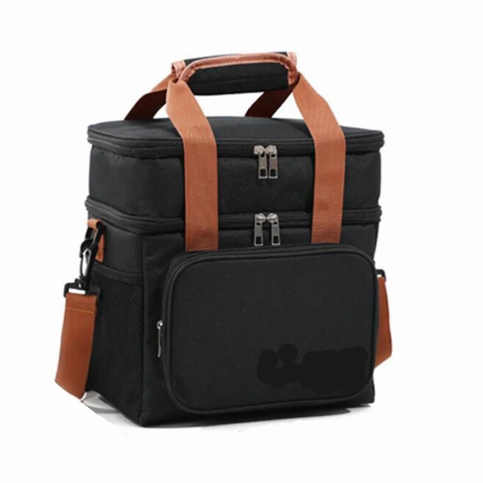 Borsa termica per il pranzo, a doppio strato, ad alta capacità, per picnic, bento box, pasto