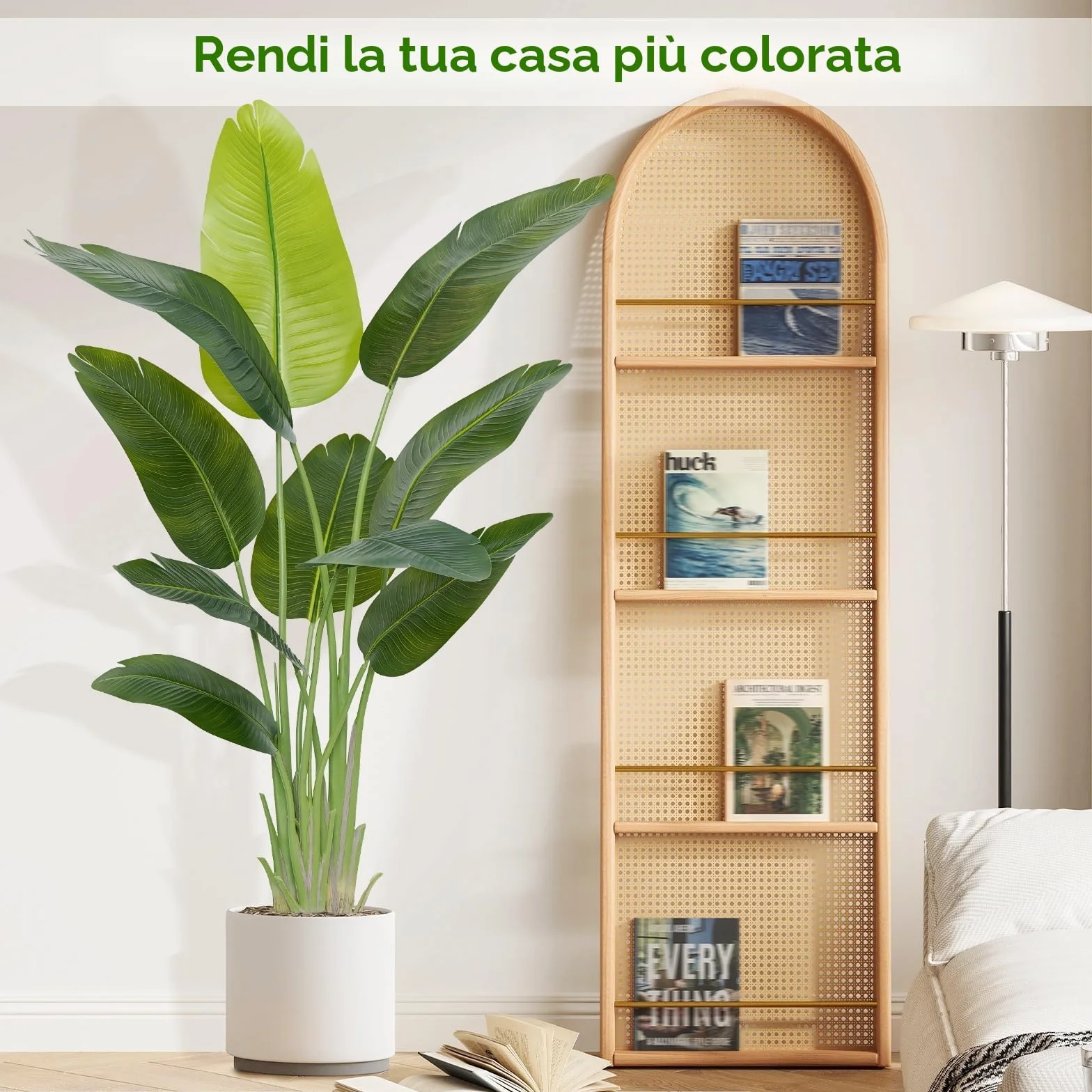 Pianta Artificiale Uccello del Paradiso 150cm Alta, Piante Finte da Interno Grandi Finta con 10 Foglie Albero di Banano Artificiale Per Interni Esterno Soggiorno Ufficio Giardino Dec（1 PACK）