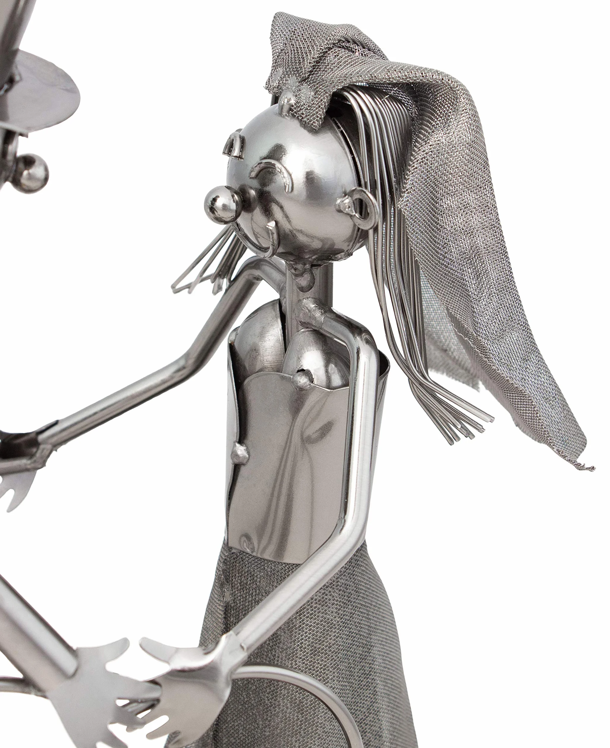 Brubaker bottiglia di vino decorativa metallica con biglietto di auguri per regalo di nozze