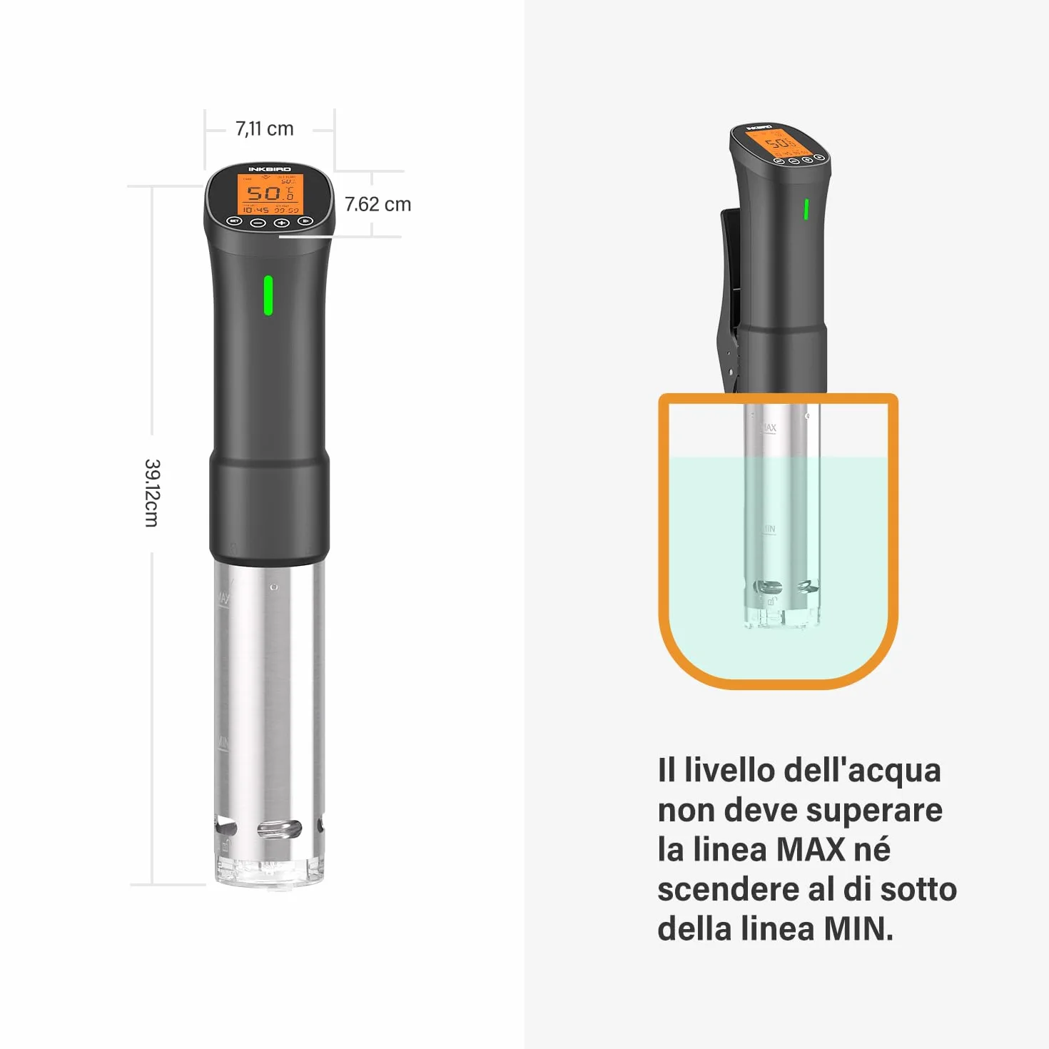 INKBIRD WiFi Sous Vide Roner 1000W Professionale 0°C~90°C Cottura Bassa Temperatura con Ricette APP ISV-200W