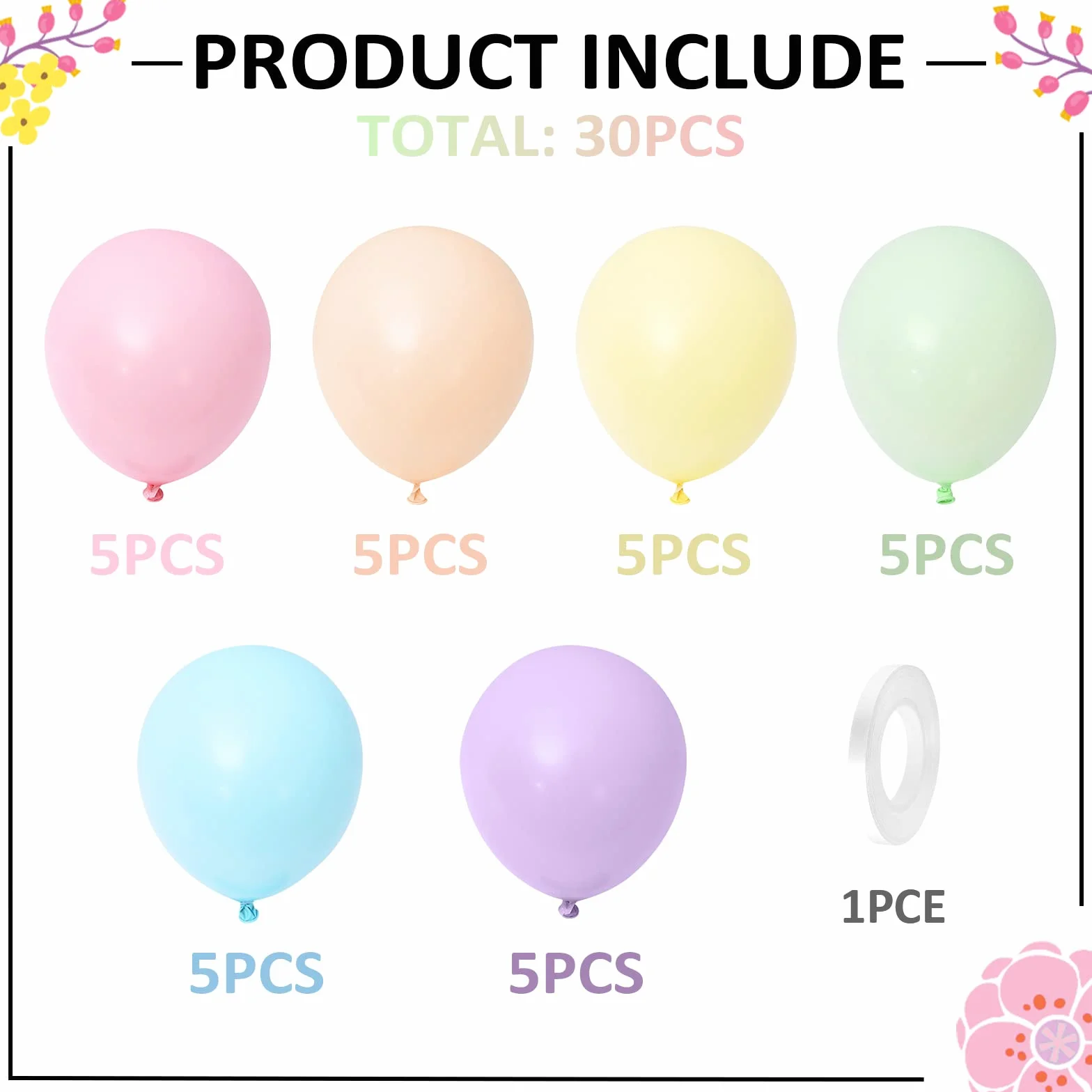 30 Pezzi Palloncini Pastello lattice Colorati Pastello 12 Pollici per Ragazze Donne Ragazzi Festa di Compleanno Matrimonio Baby Shower Rivelare il Genere Nuziale Carnevale Anniversario Decorazioni