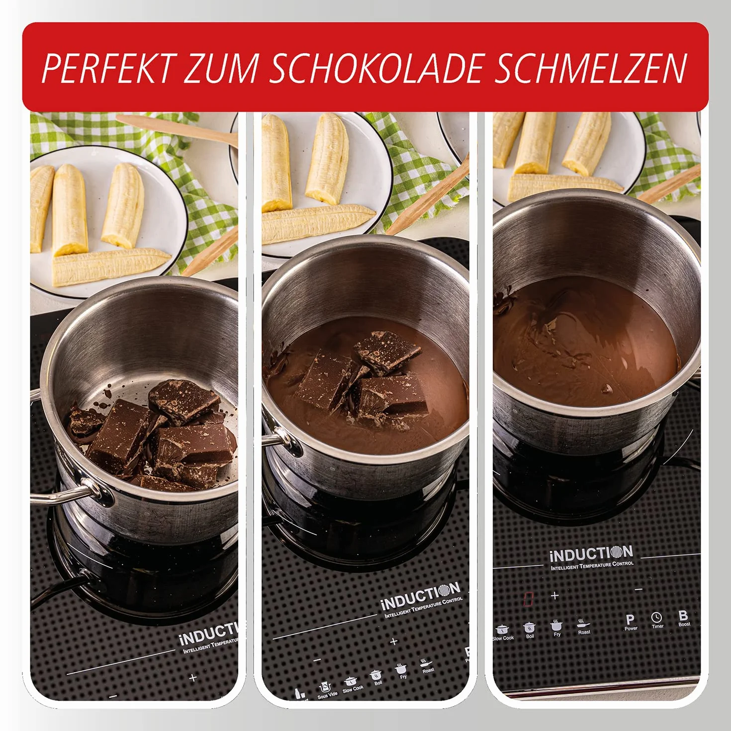 ROMMELSBACHER CTS 2000/IN Induzione - Zona di cottura 145-220 mm, sensore di temperatura, Touch Control, 6 programmi, 10 livelli di potenza, funzione boost, timer, blocco tasti, 2000 W