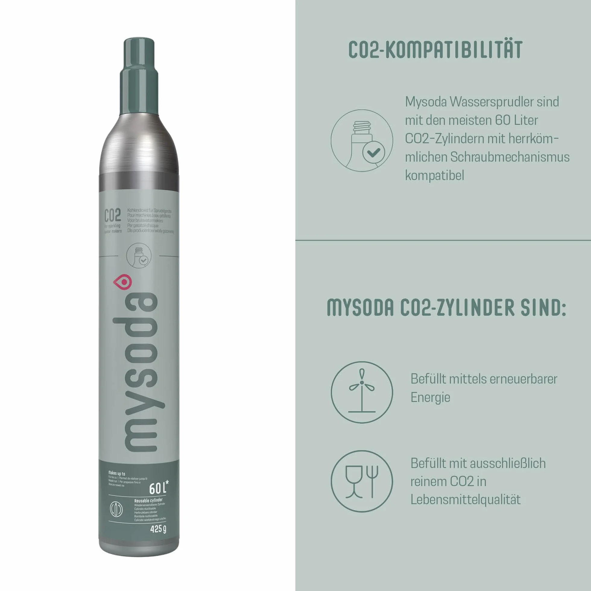 Mysoda Woody Gasatore d’acqua frizzante composito legno con bottiglia PET e bombola CO2 Nero