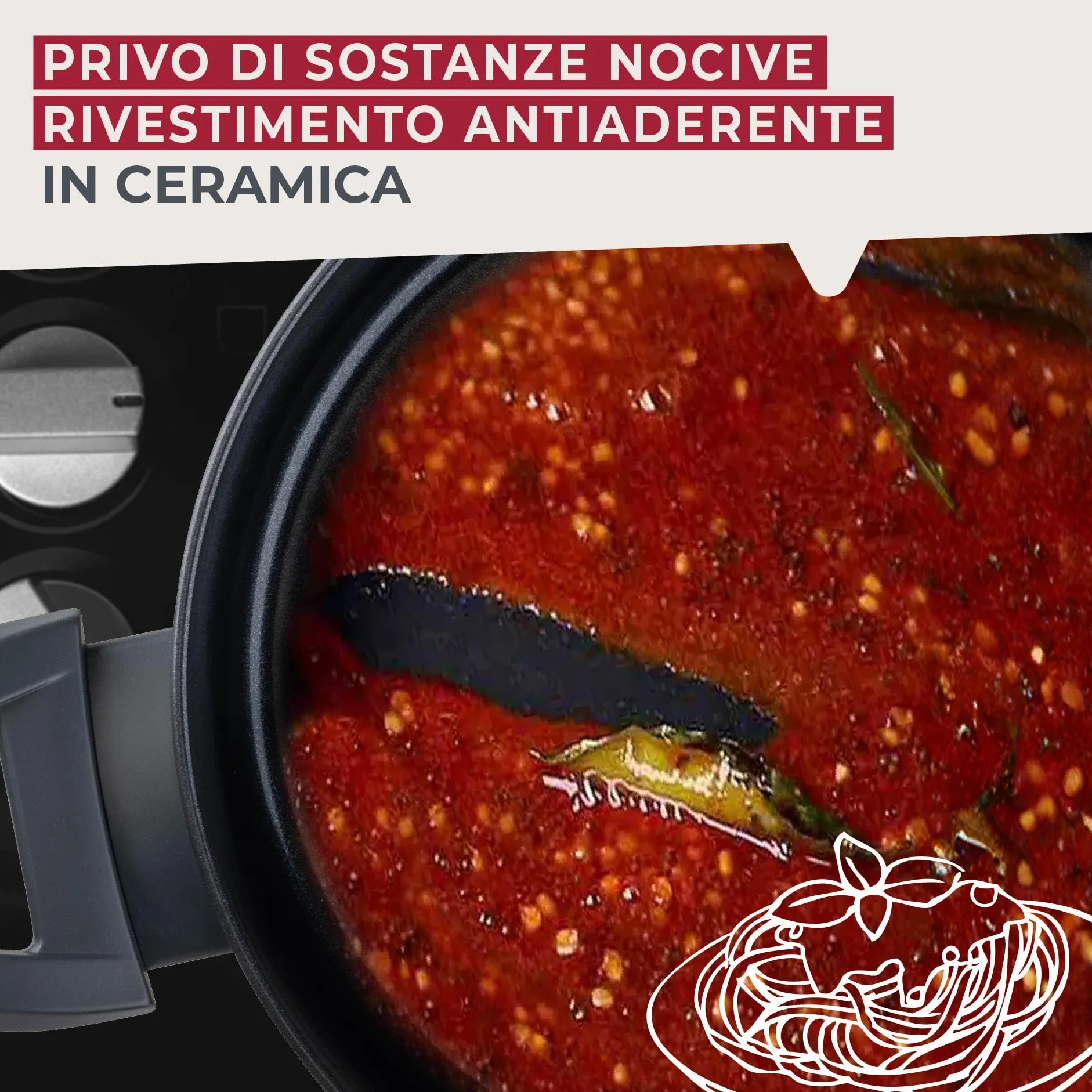 Fackelmann Pentola Casseruola Statement Ø 24 cm – con rivestimento in ceramica – Alluminio riciclato con rivestimento antiaderente – senza PFAS, manico resistente al calore, per tutti i piani cottura