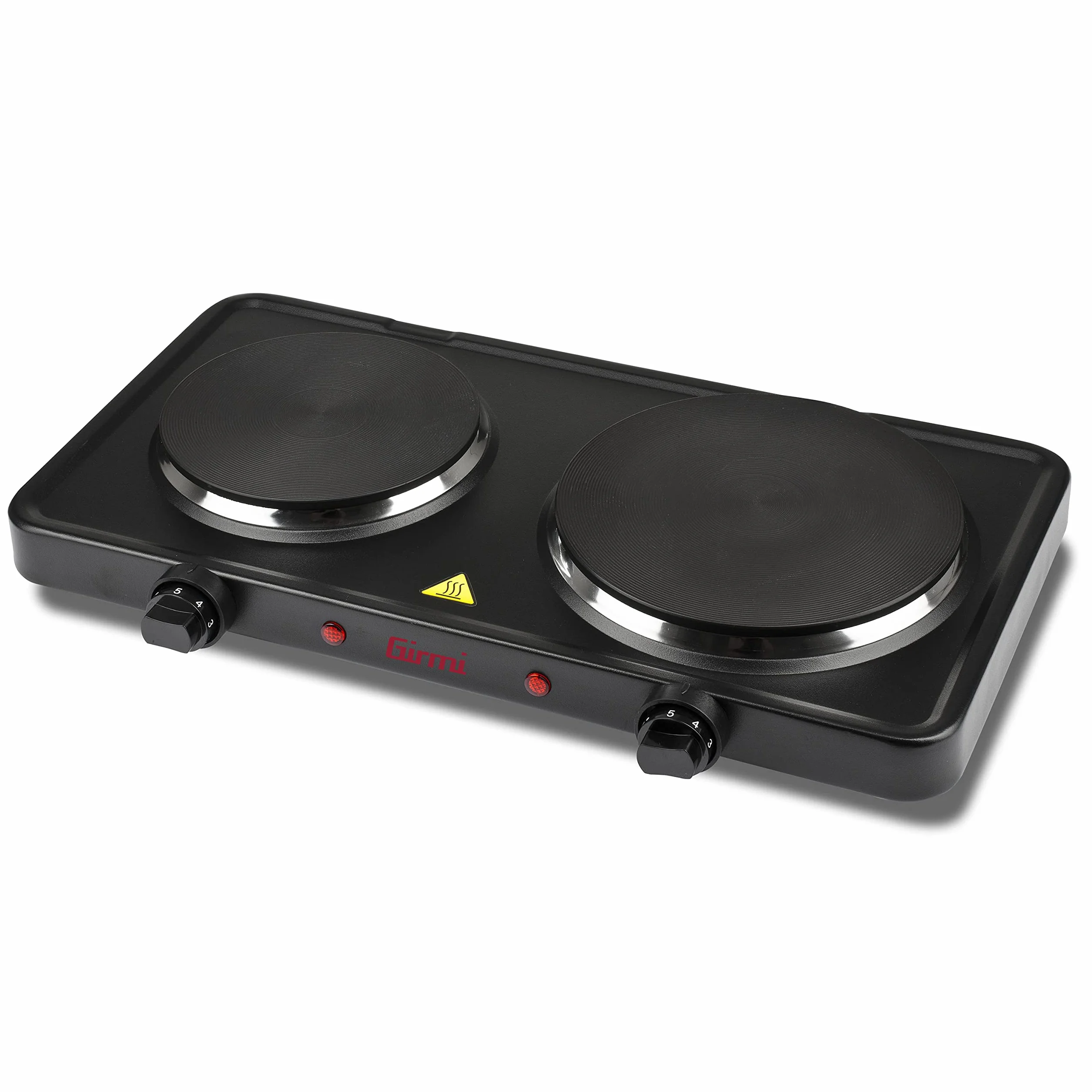 Girmi PE36 Piastra Elettrica Doppia 2500 W, Piastre in Ghisa, 5 livelli regolazione temperatura, Nero