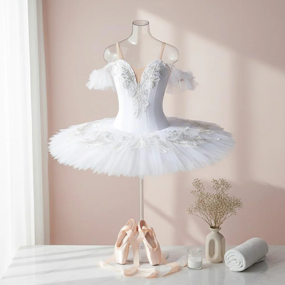 Abito tutù Balletto Bianco Completo Ballo Lago dei Cigni Donna Adulto
