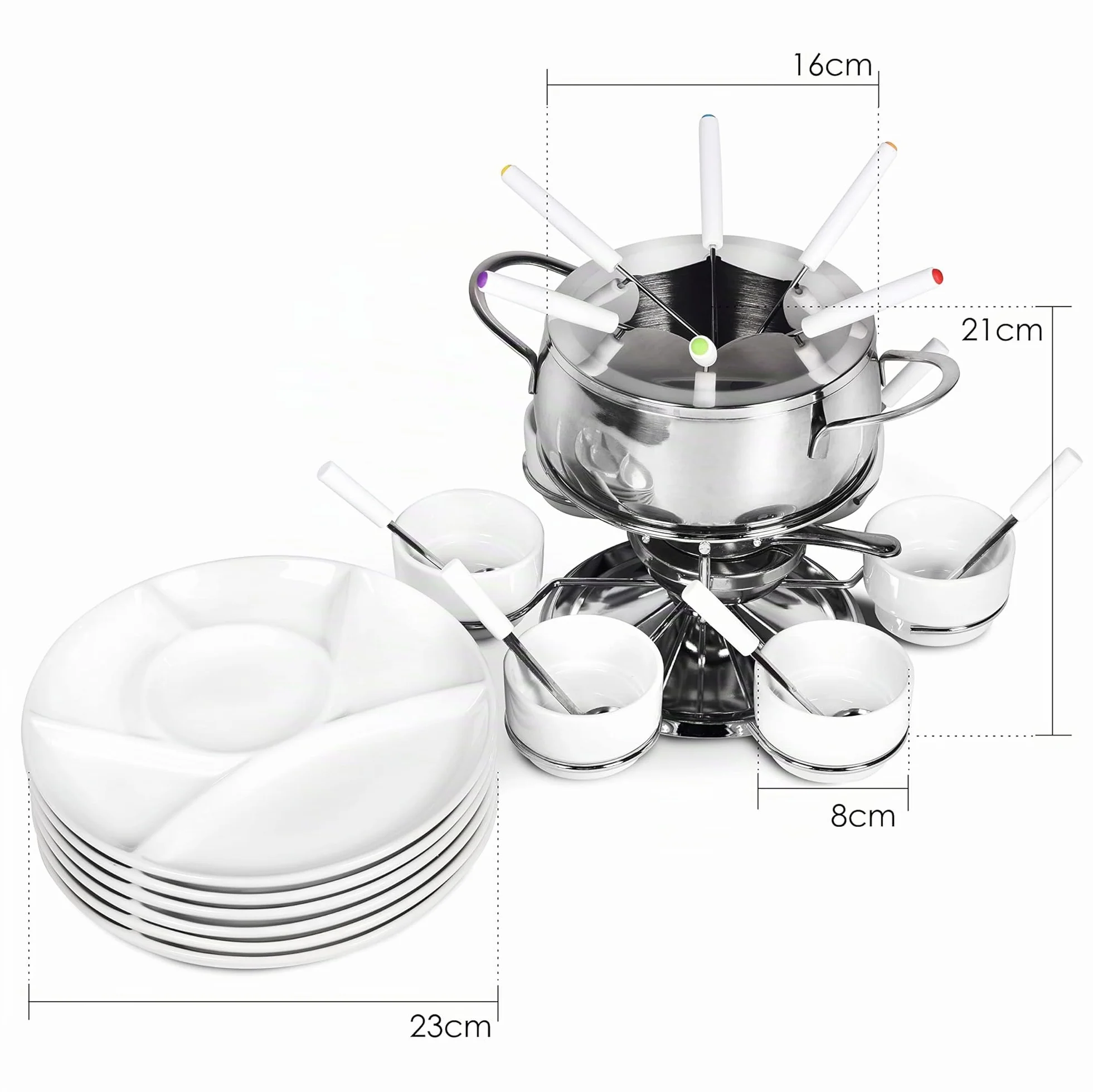 Ribelli Set Fonduta 28 Pezzi Acciaio Inox per 6 Persone